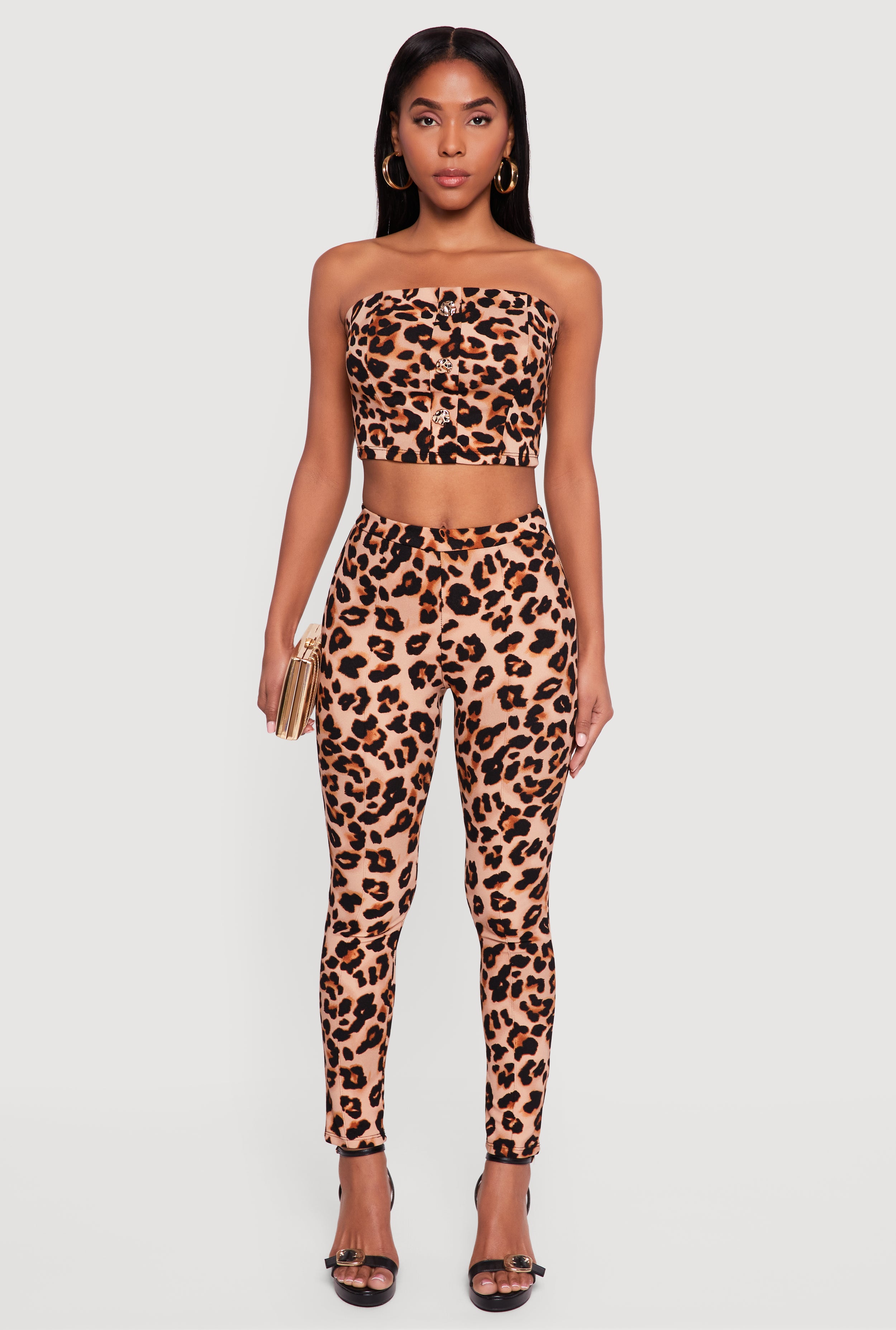 Leopard Print Cropped Tube Top