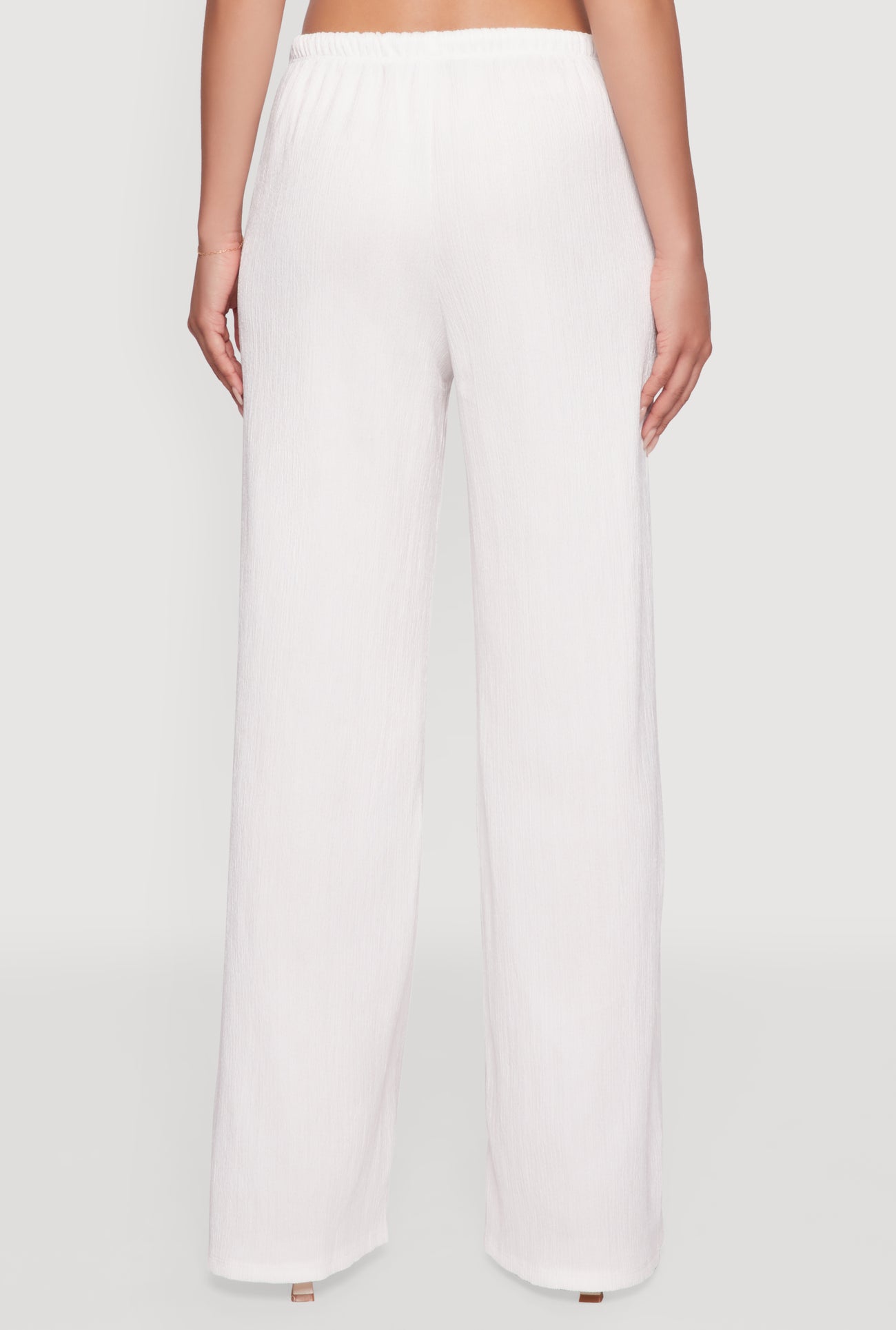 Haute Monde Textured Knit Drawstring Waist Wide Leg Pants