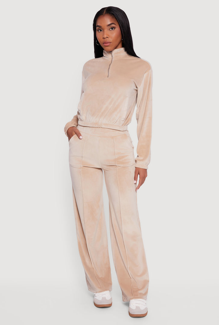 Fleece Drawstring High Waist Joggers