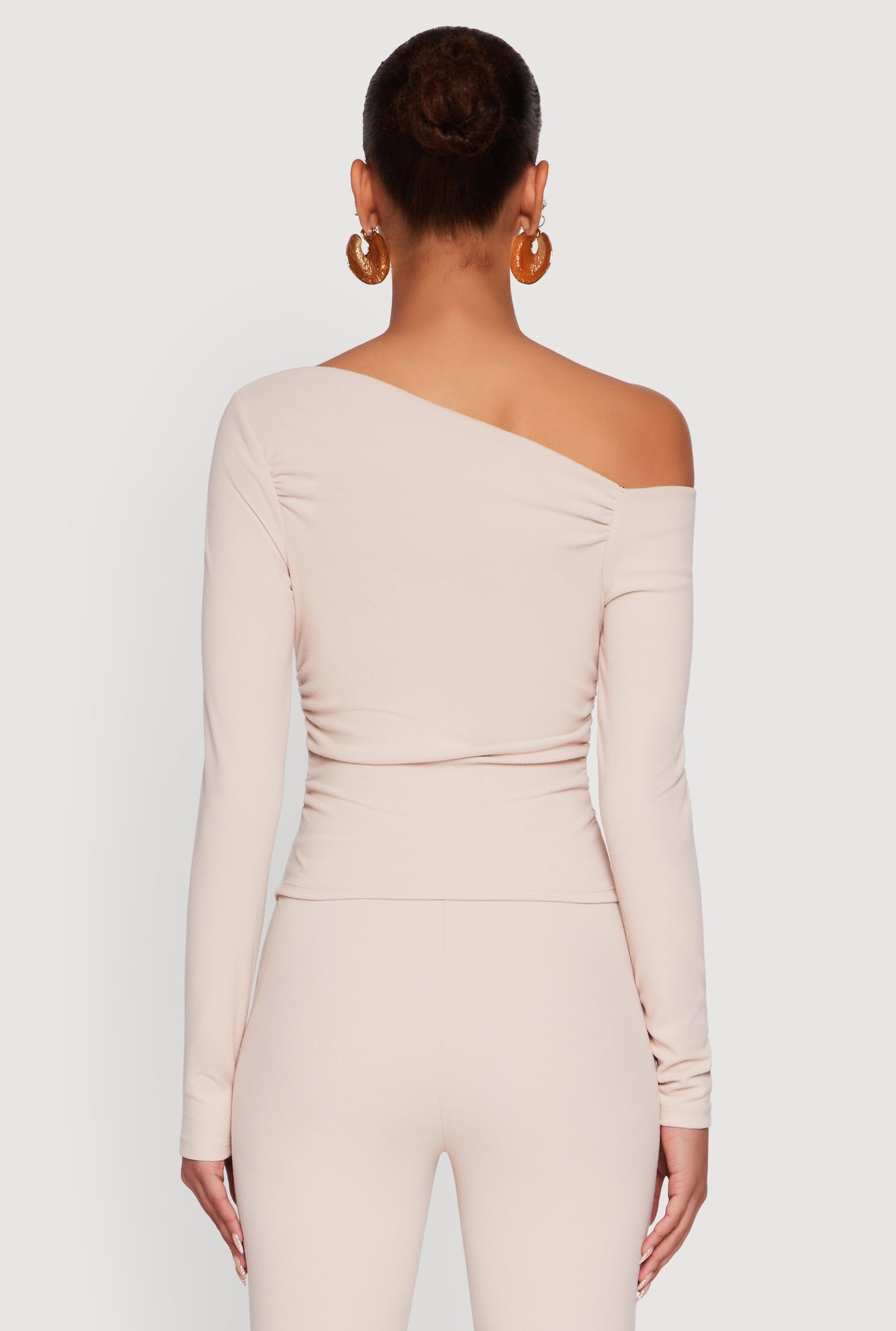 One Shoulder Long Sleeve Blouse