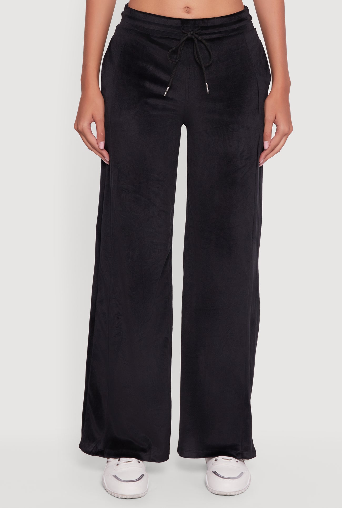 Mid Rise Velour Wide Leg Sweatpants
