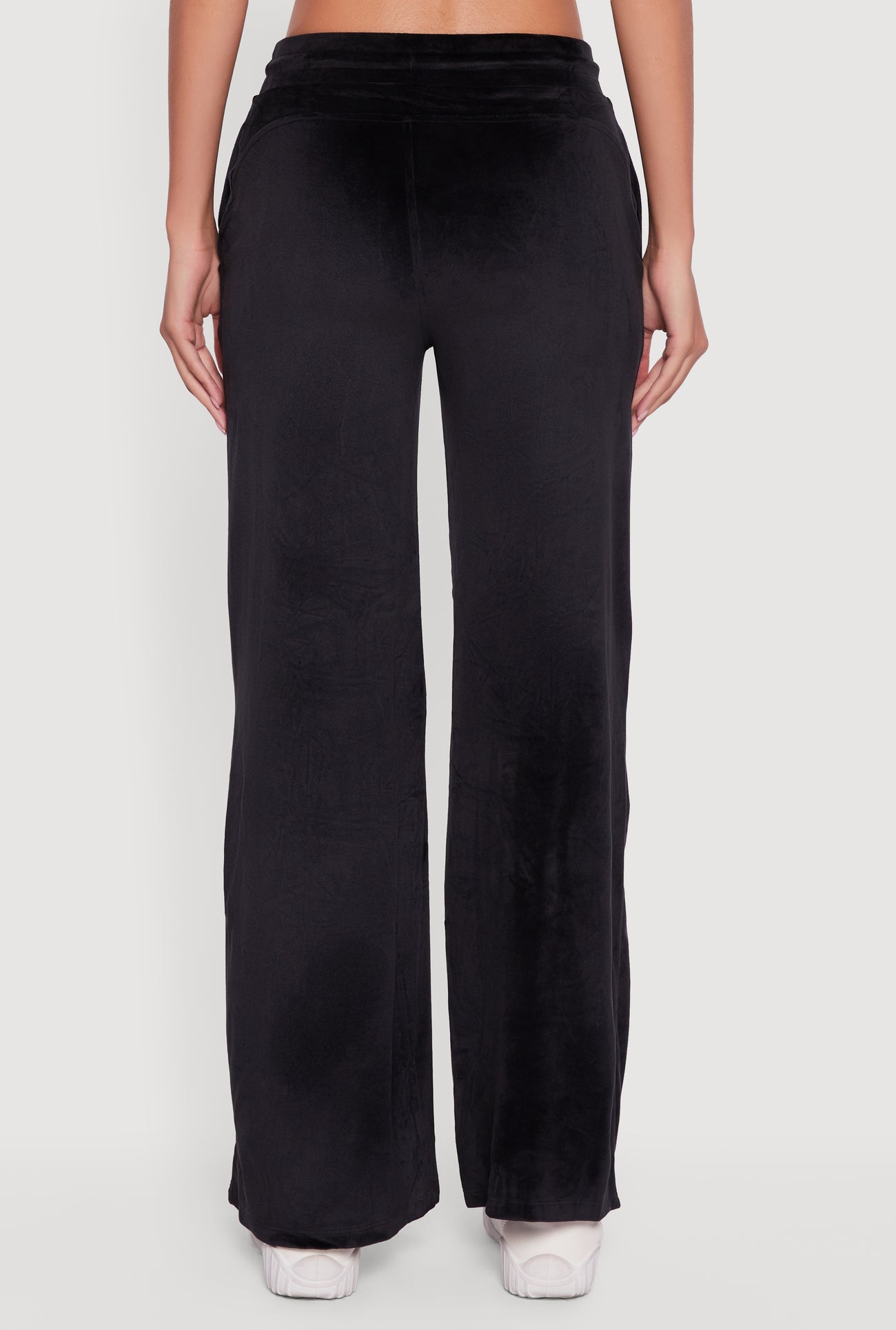 Mid Rise Velour Wide Leg Sweatpants