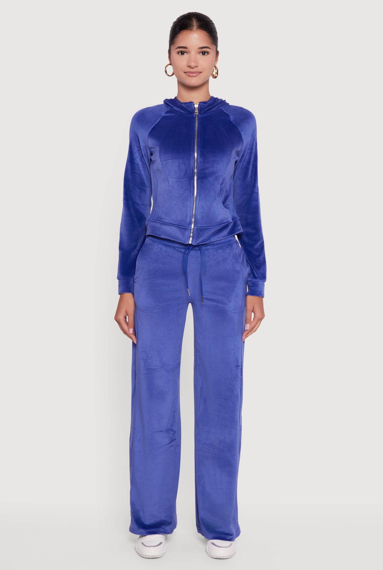 Mid Rise Velour Wide Leg Sweatpants
