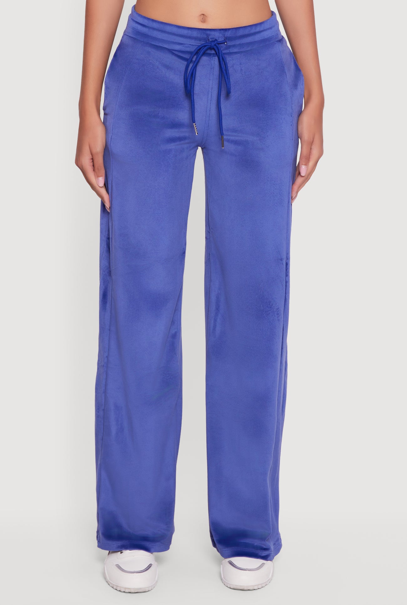 Mid Rise Velour Wide Leg Sweatpants
