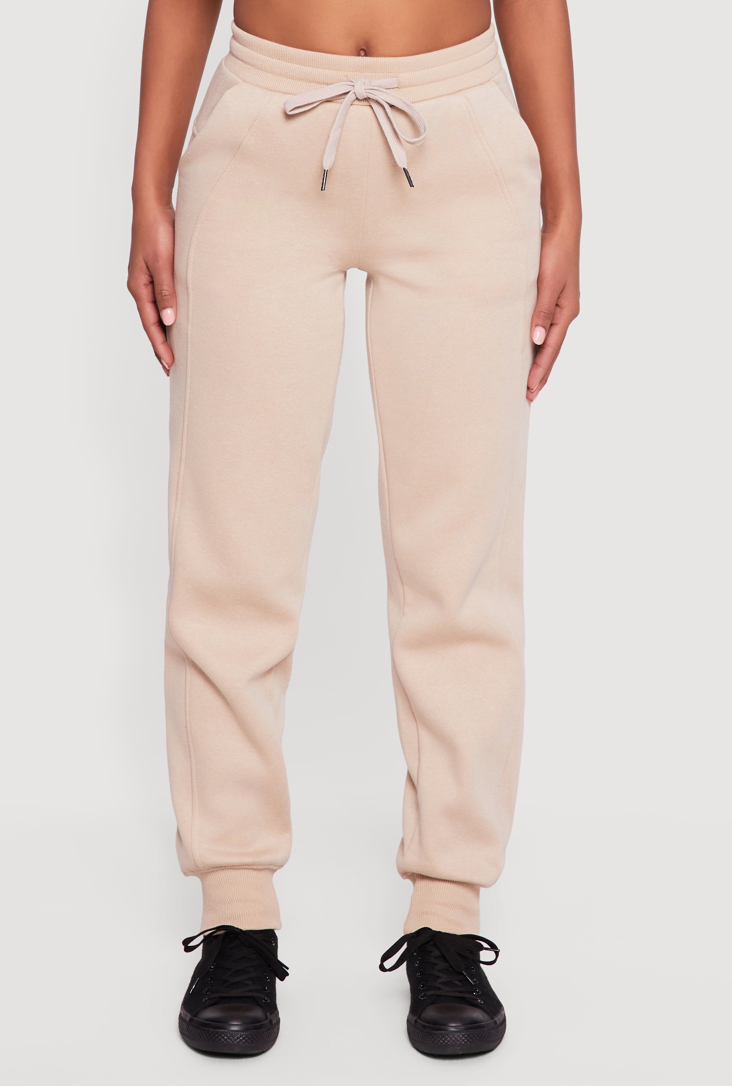 Trendy Drawstring Waist Fleece Lined Joggers