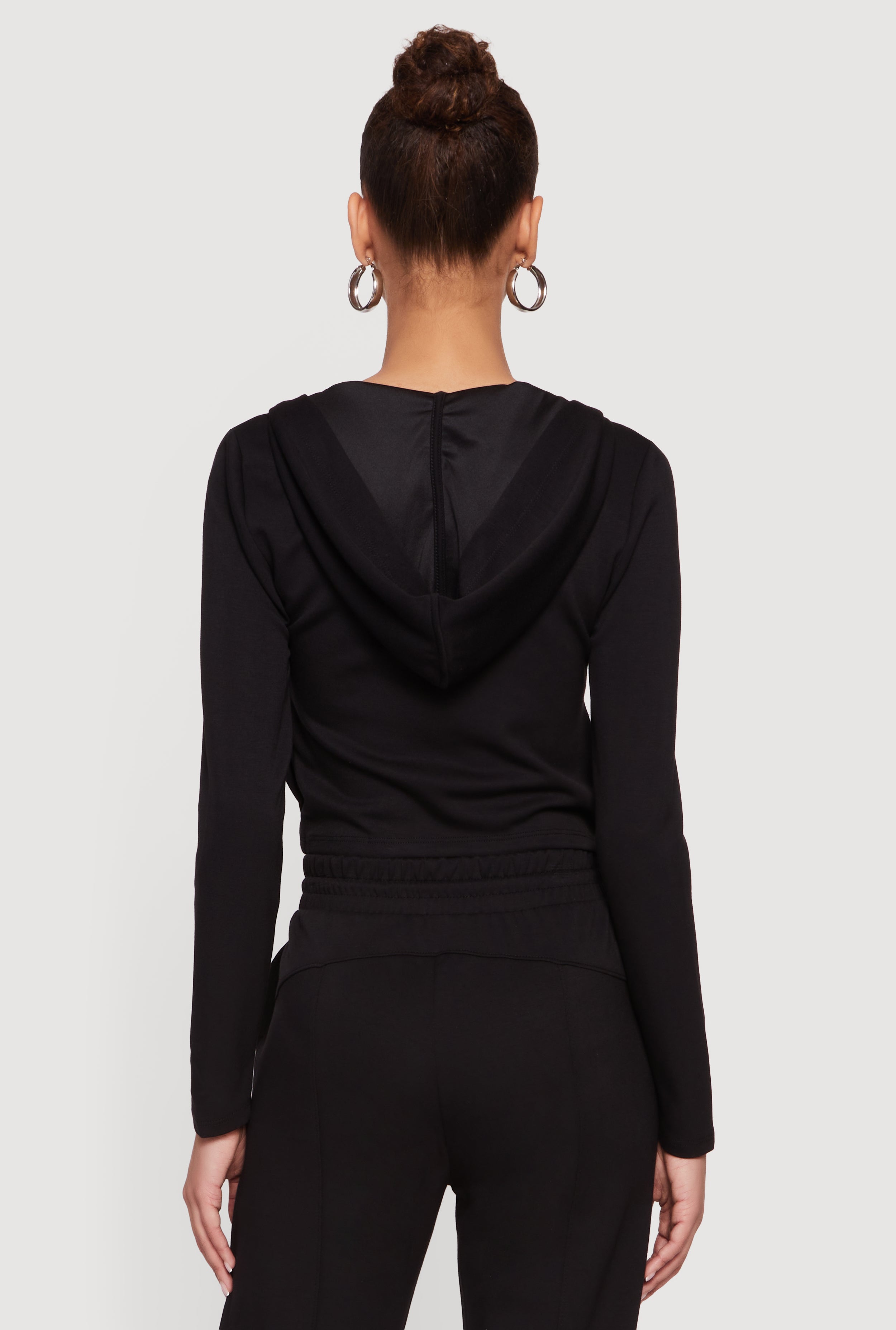 Scuba Zip Front Cropped Hoodie