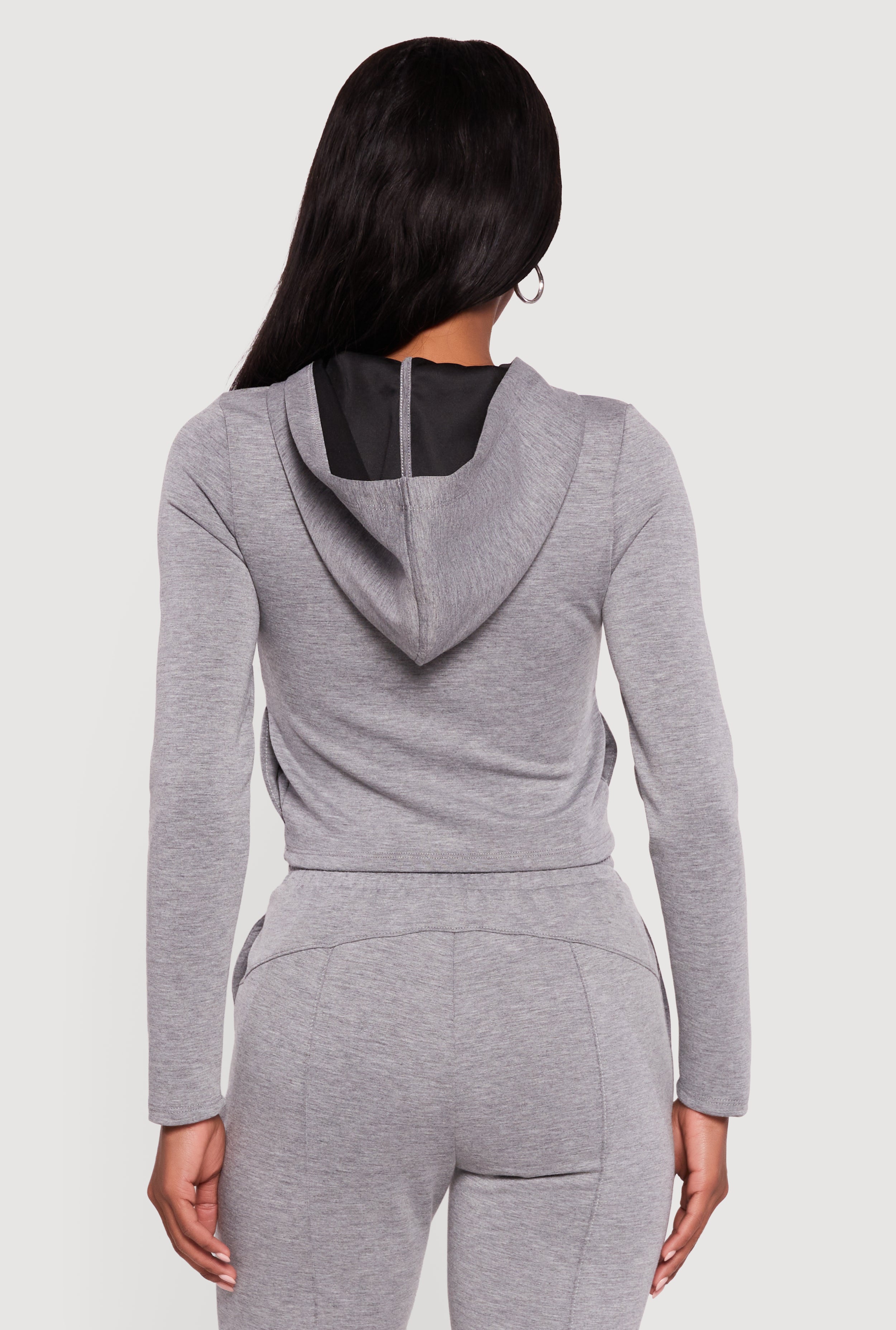 Scuba Zip Front Cropped Hoodie