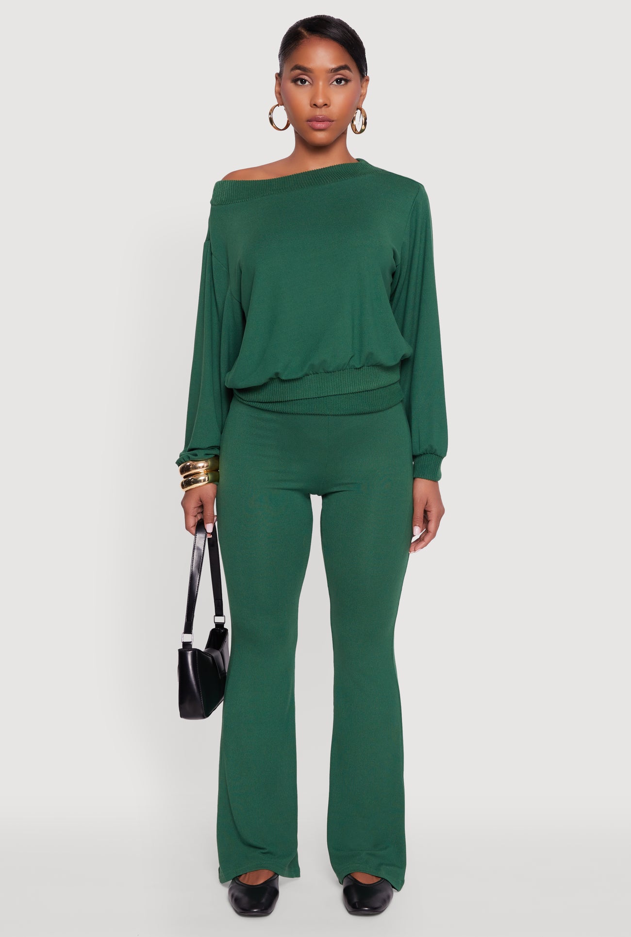 One Shoulder Long Sleeve Pullover Sweatshirt