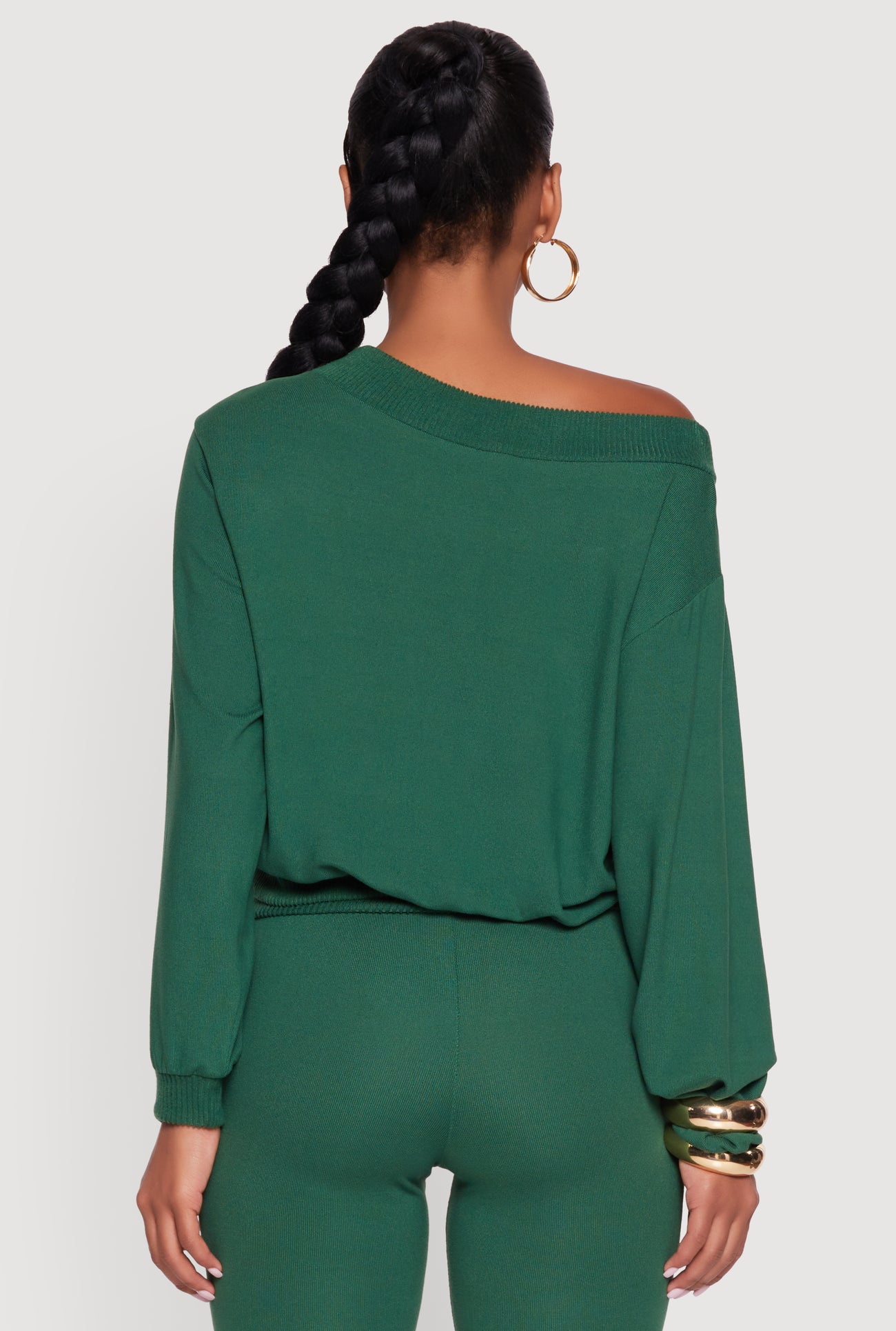 One Shoulder Long Sleeve Pullover Sweatshirt
