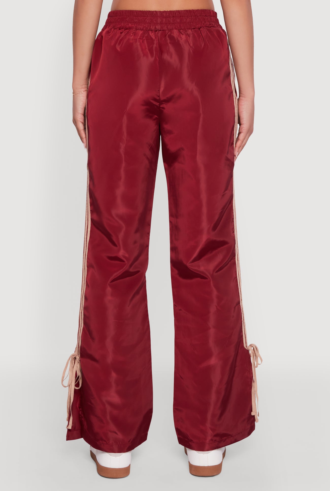 Nylon Bow Varsity Stripe Side Track Pants