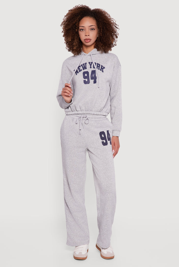 Graphic Print Fleece Lined Sweatpants