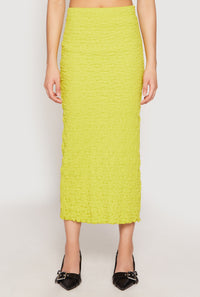 Almost Famous Textured Knit Back Slit Skirt