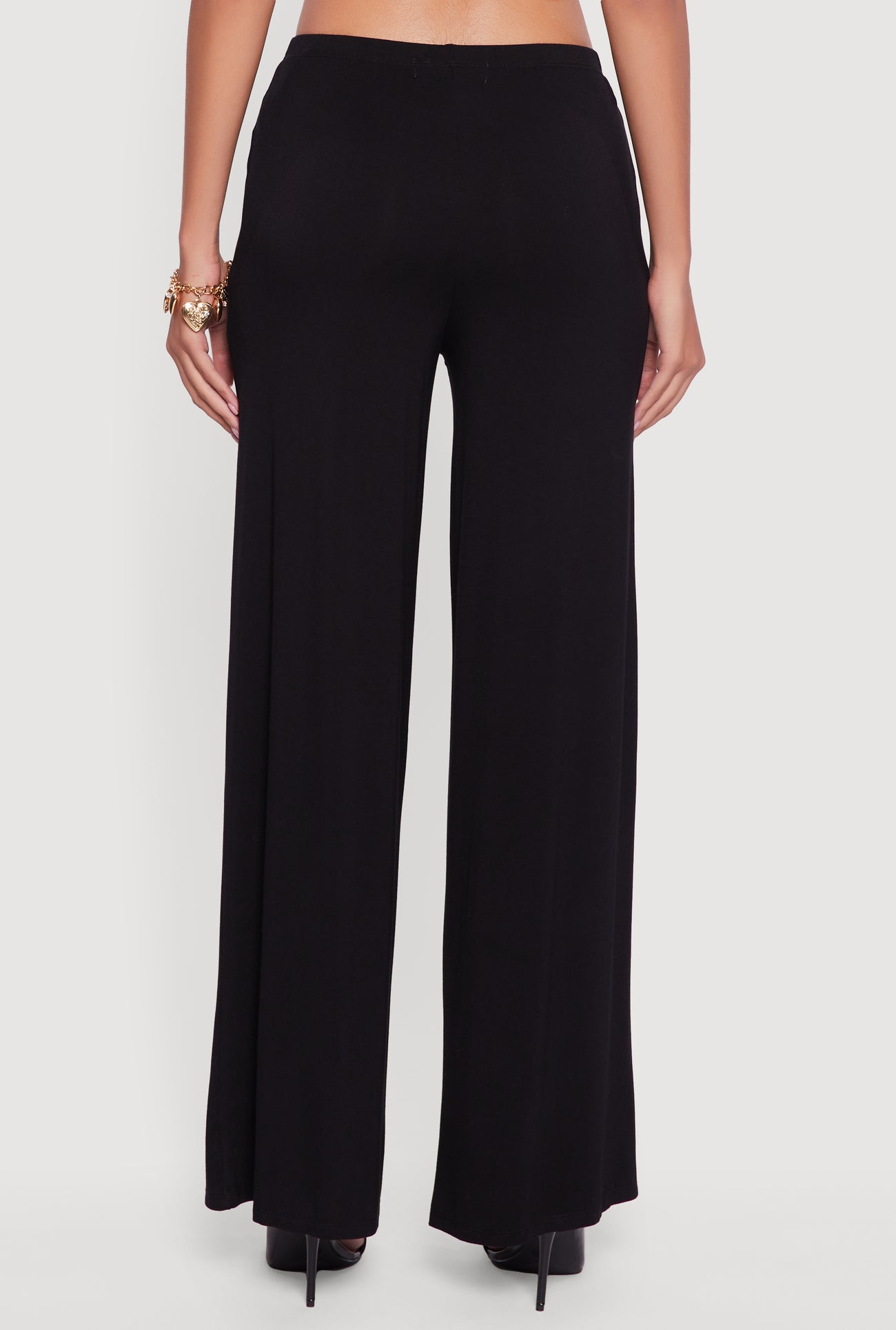Almost Famous Solid High Waisted Pull On Pants