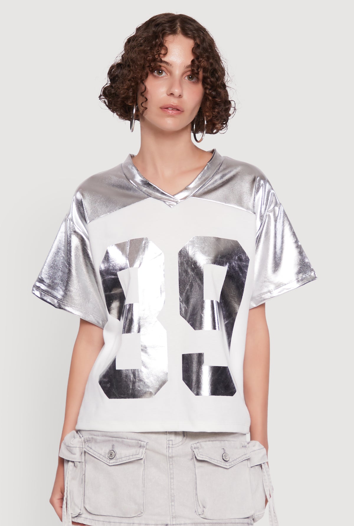 Metallic 89 Graphic Football T-Shirt
