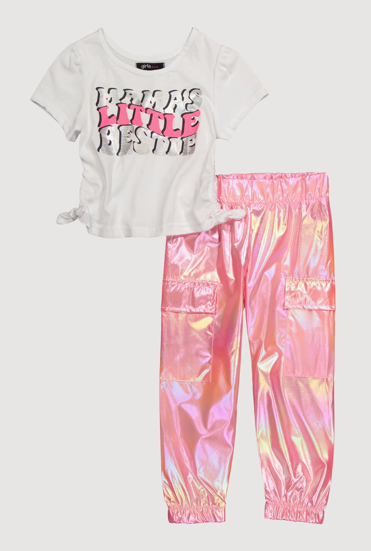 Toddler Girls Mamas Little Bestie Tee and Cargo Joggers