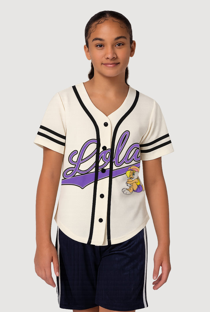 Girls Lola Bunny Sweetie Pie Graphic Baseball Jersey