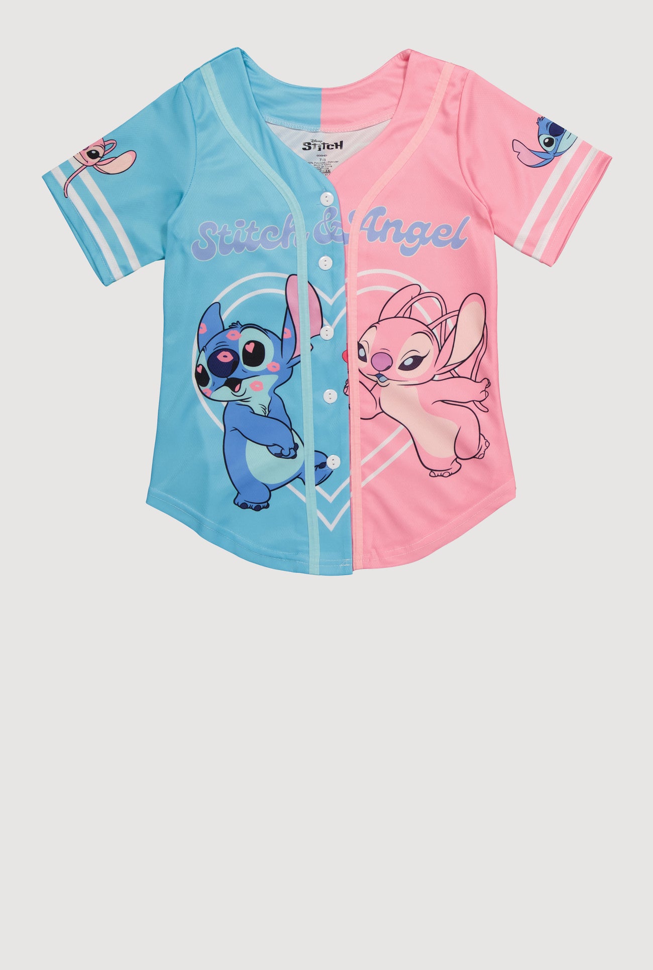 Girls Stitch and Angel Graphic Baseball Jersey