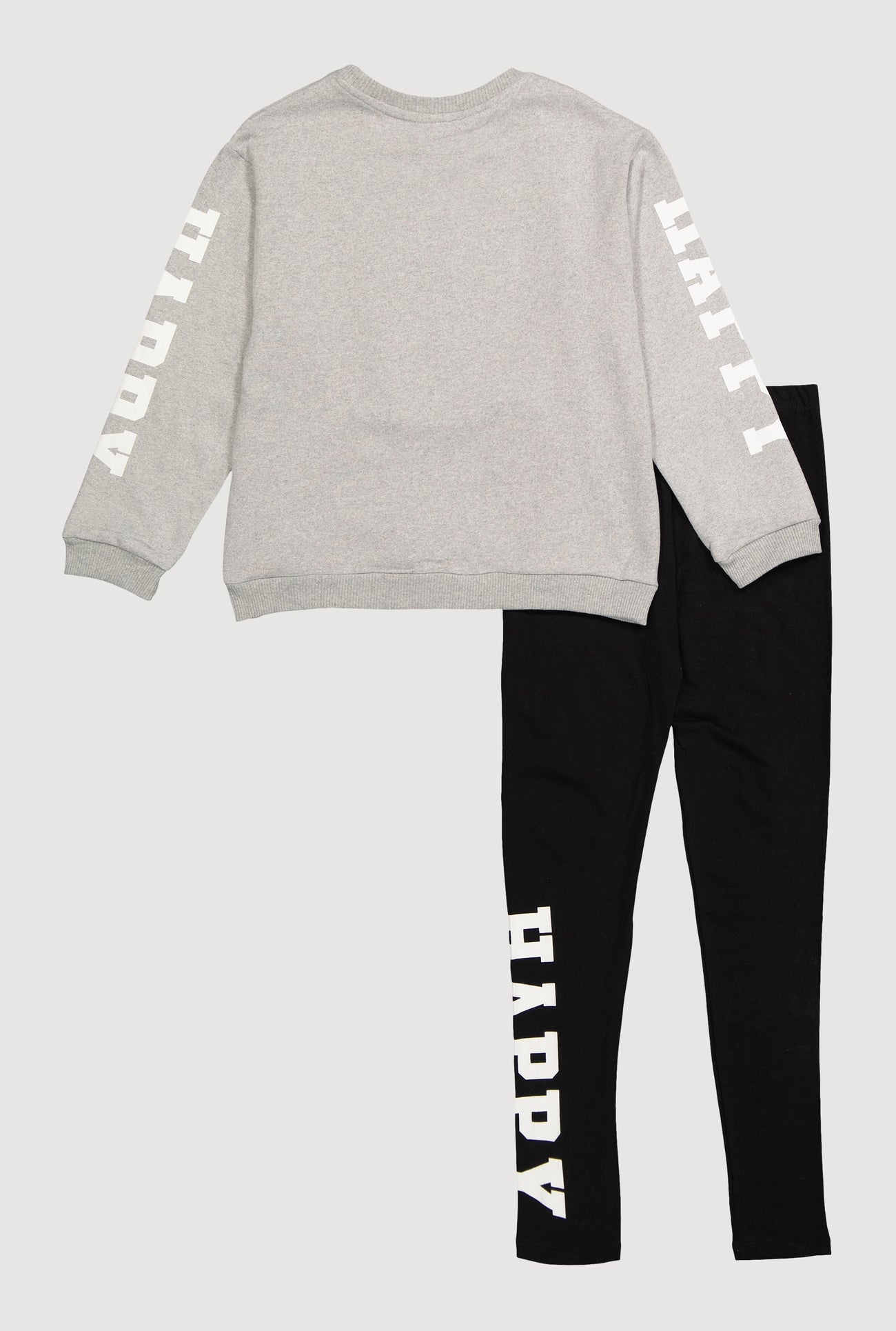 Girls Positive Attitude Bear Graphic Sweatshirt and Leggings