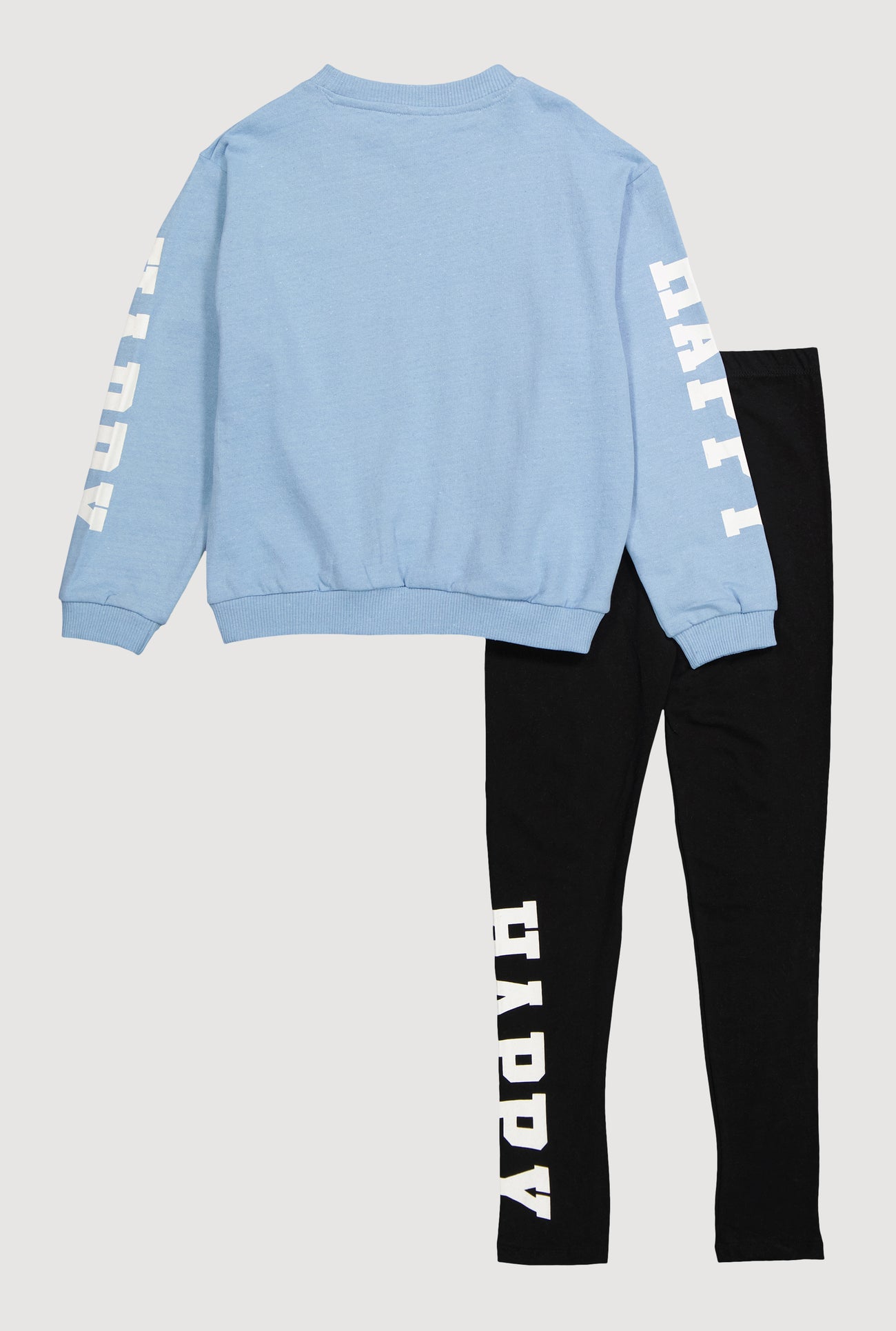 Girls Positive Attitude Bear Graphic Sweatshirt and Leggings