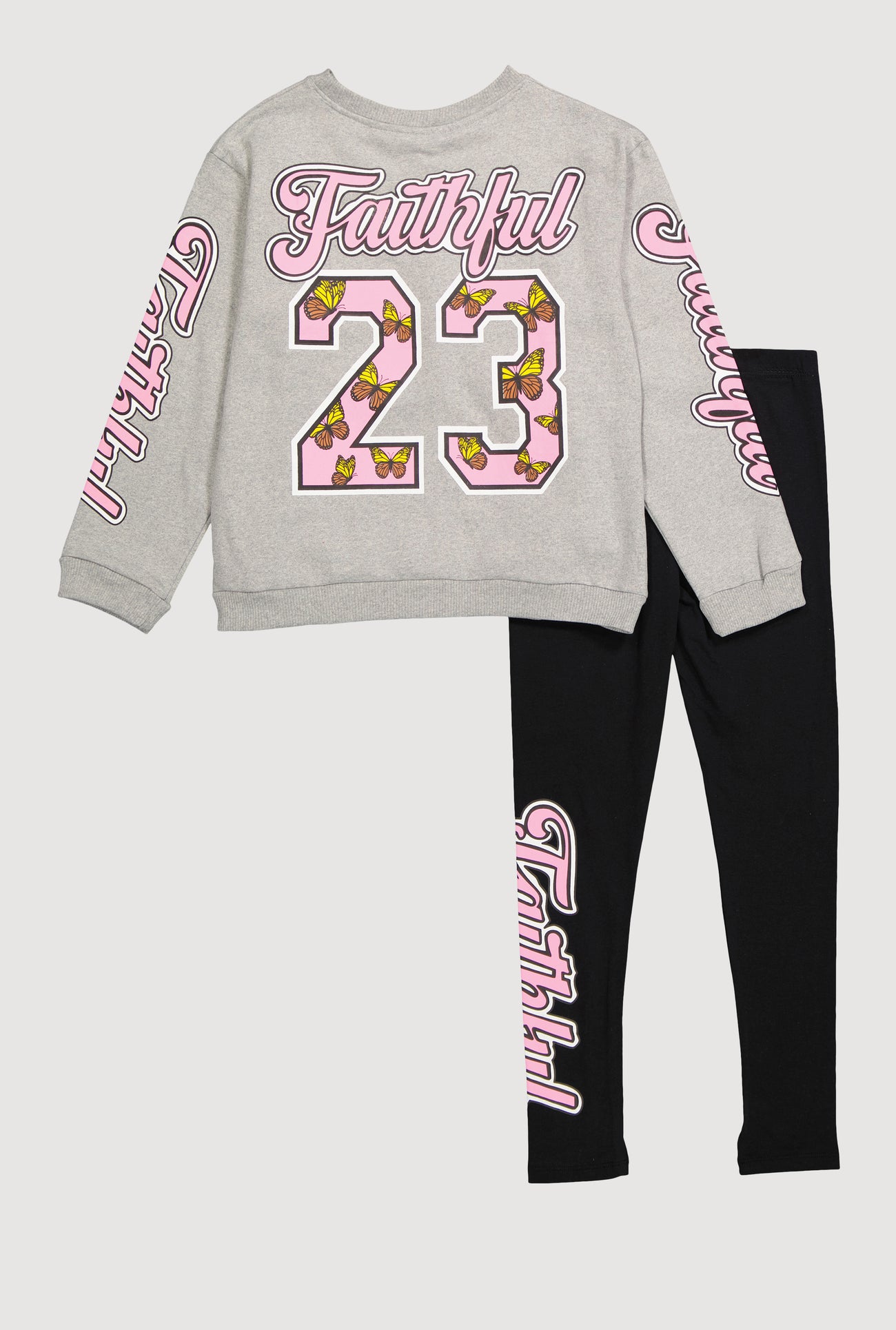 Girls Faithful 23 Graphic Tee and Leggings Set