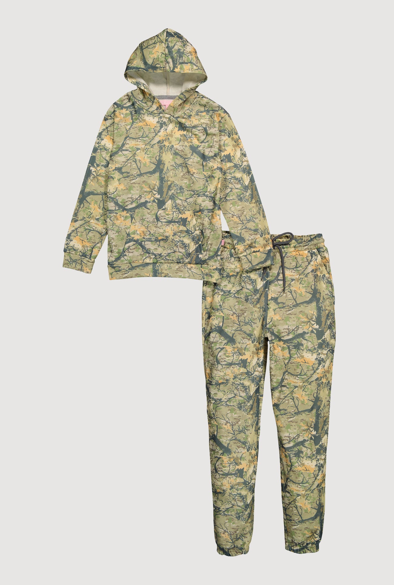 Girls Camo Pullover Hoodie and Sweatpants Set