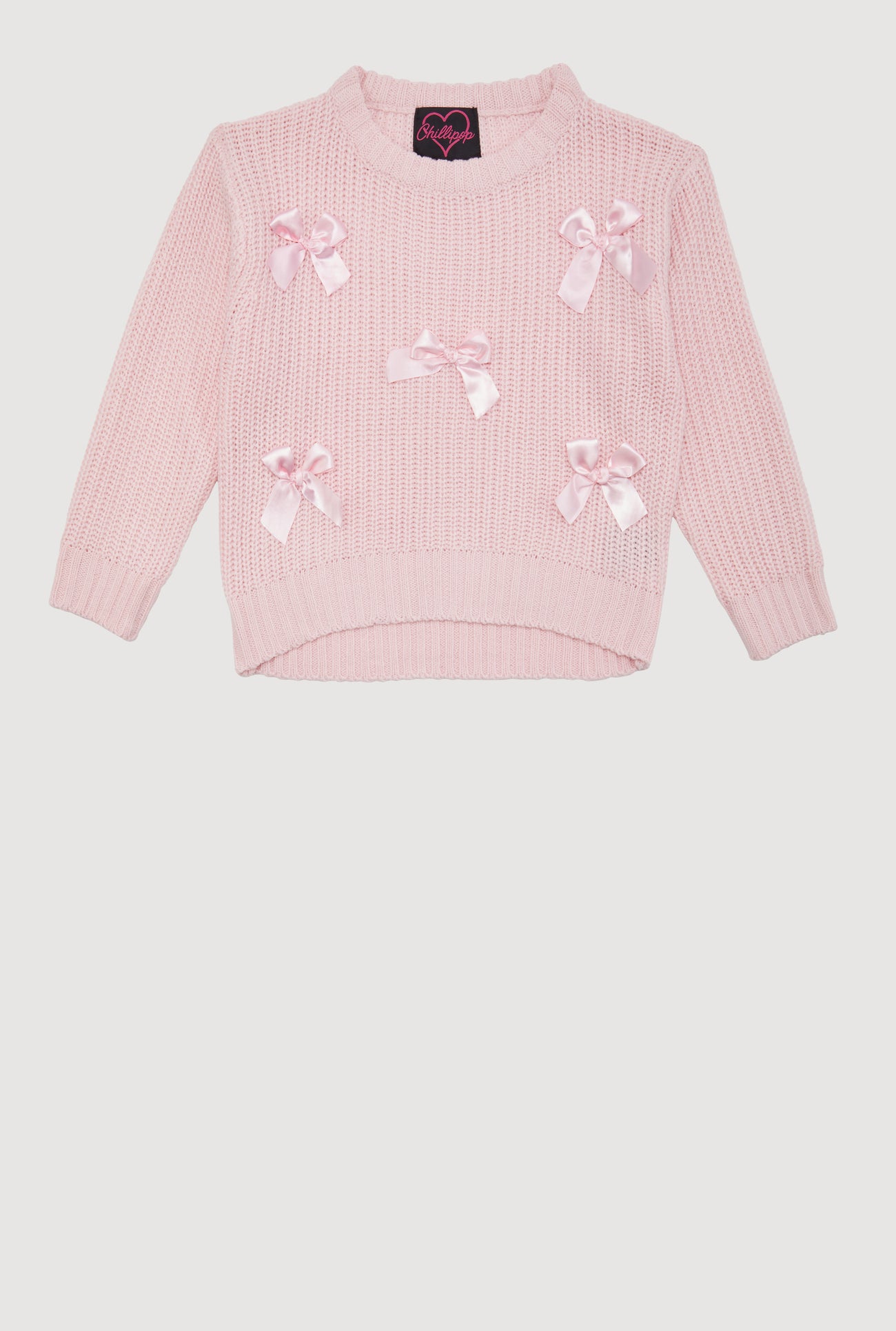 Girls Long Sleeve Pullover Sweater with Cute Bows