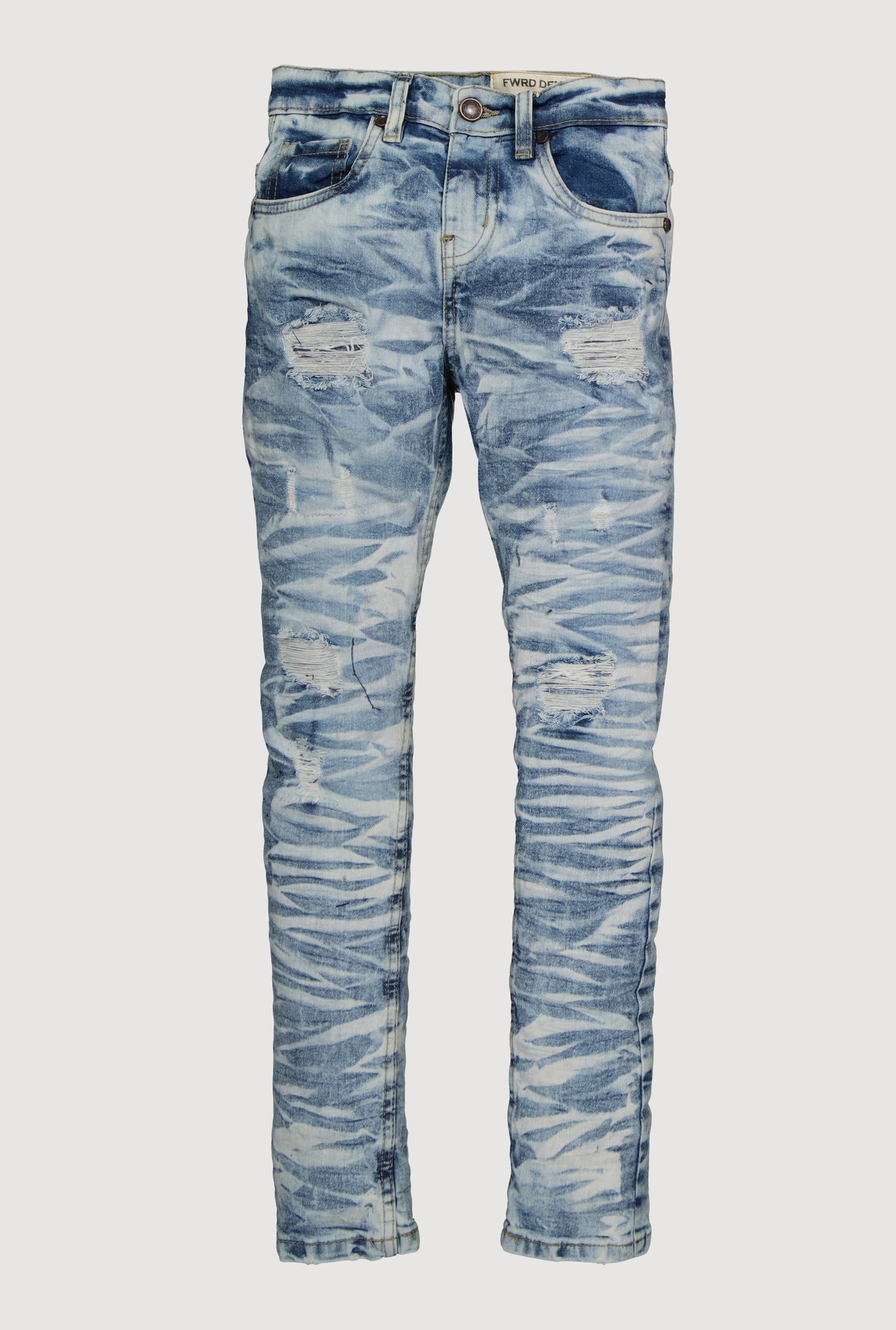Boys Whiskered Distressed Skinny Leg Jeans