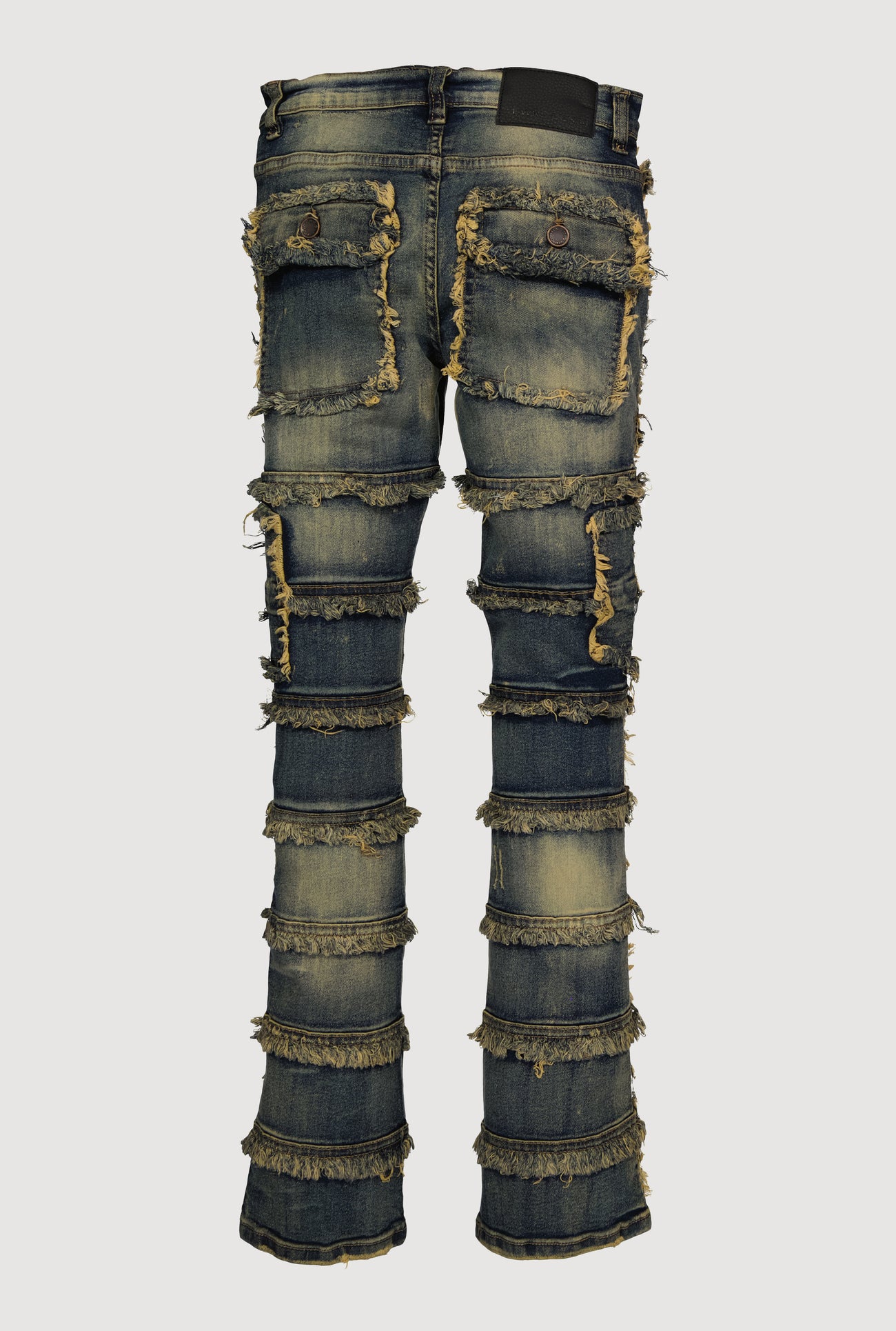 Boys Distressed Frayed Tiered Jeans