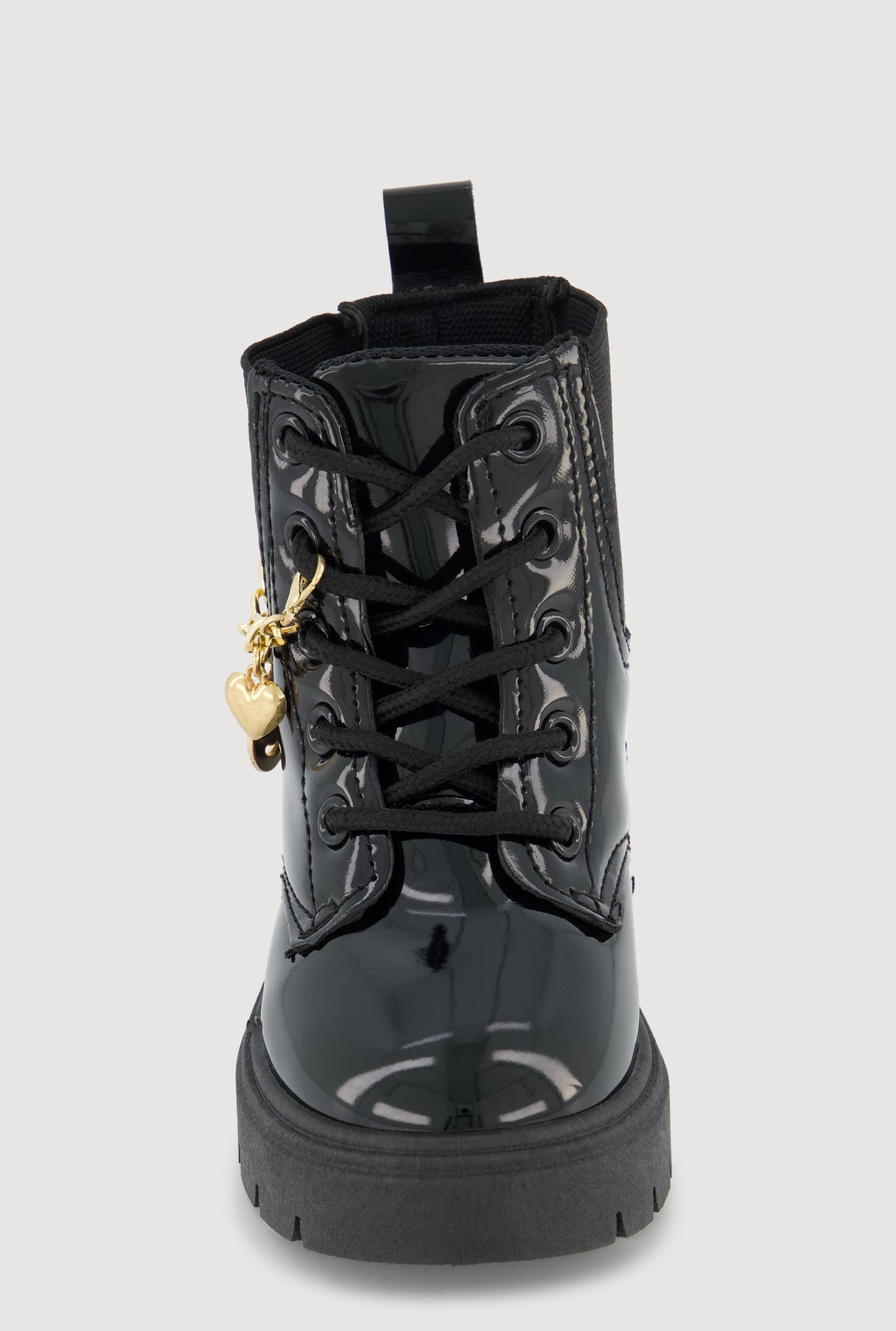Toddler Girls Metallic Charm Chain Lace Up Combat Boots
