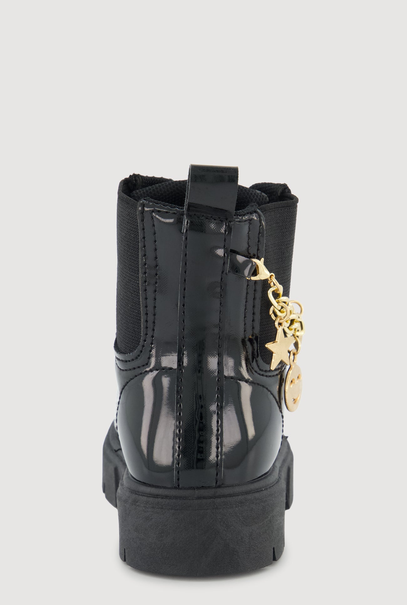 Toddler Girls Metallic Charm Chain Lace Up Combat Boots