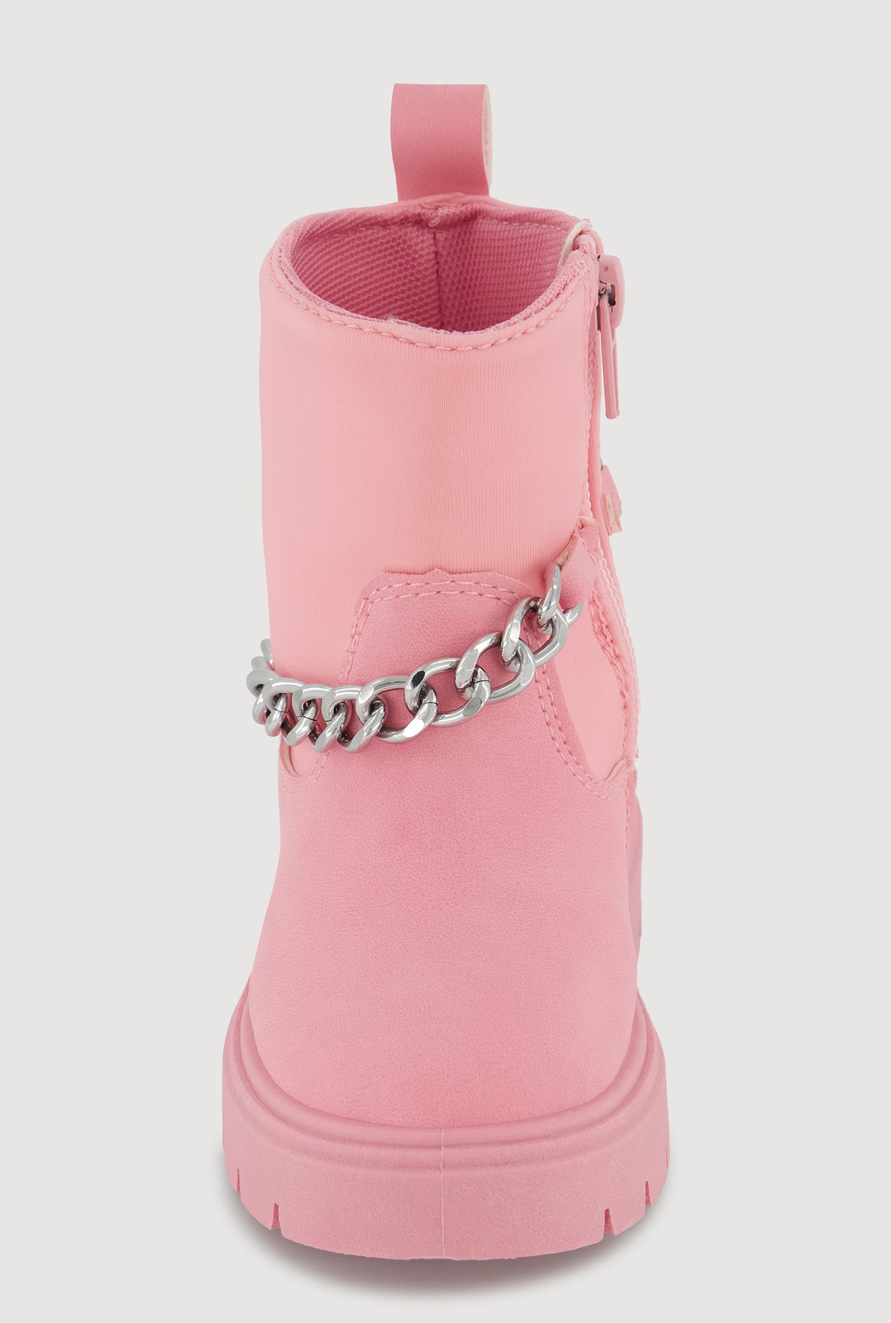 Toddler Girls Faux Leather Metallic Chain Ankle Boots
