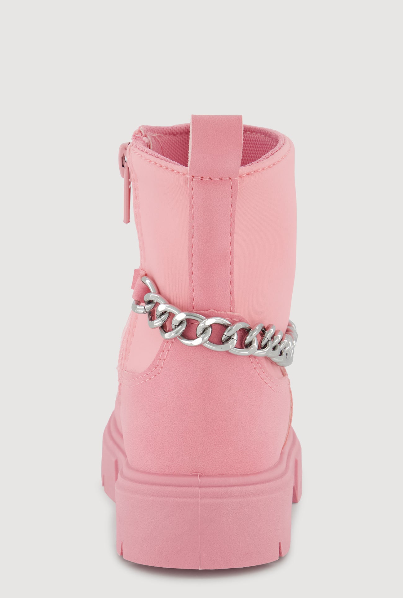 Toddler Girls Faux Leather Metallic Chain Ankle Boots