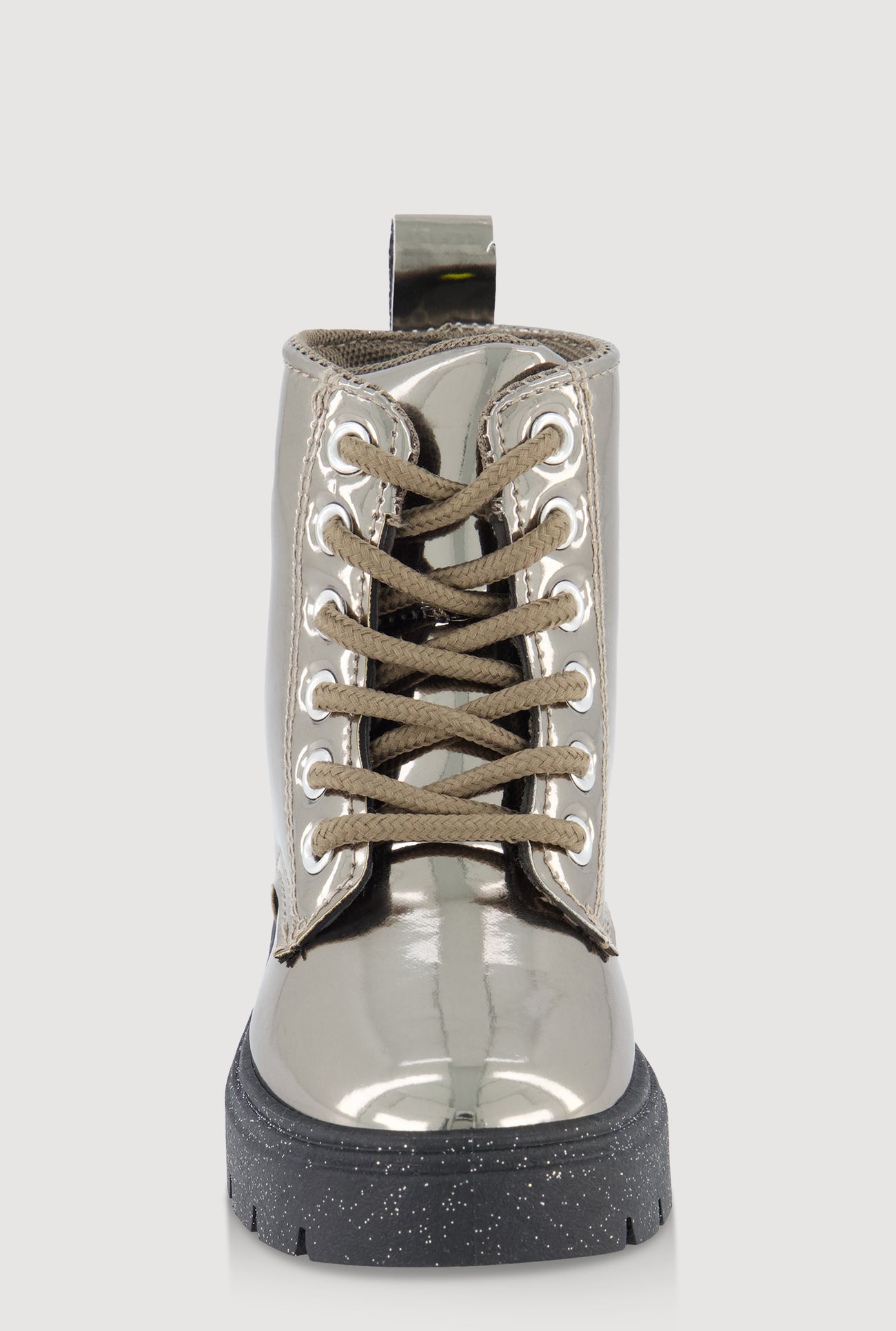 Toddler Girls Faux Leather Star Detail Glitter Combat Boots