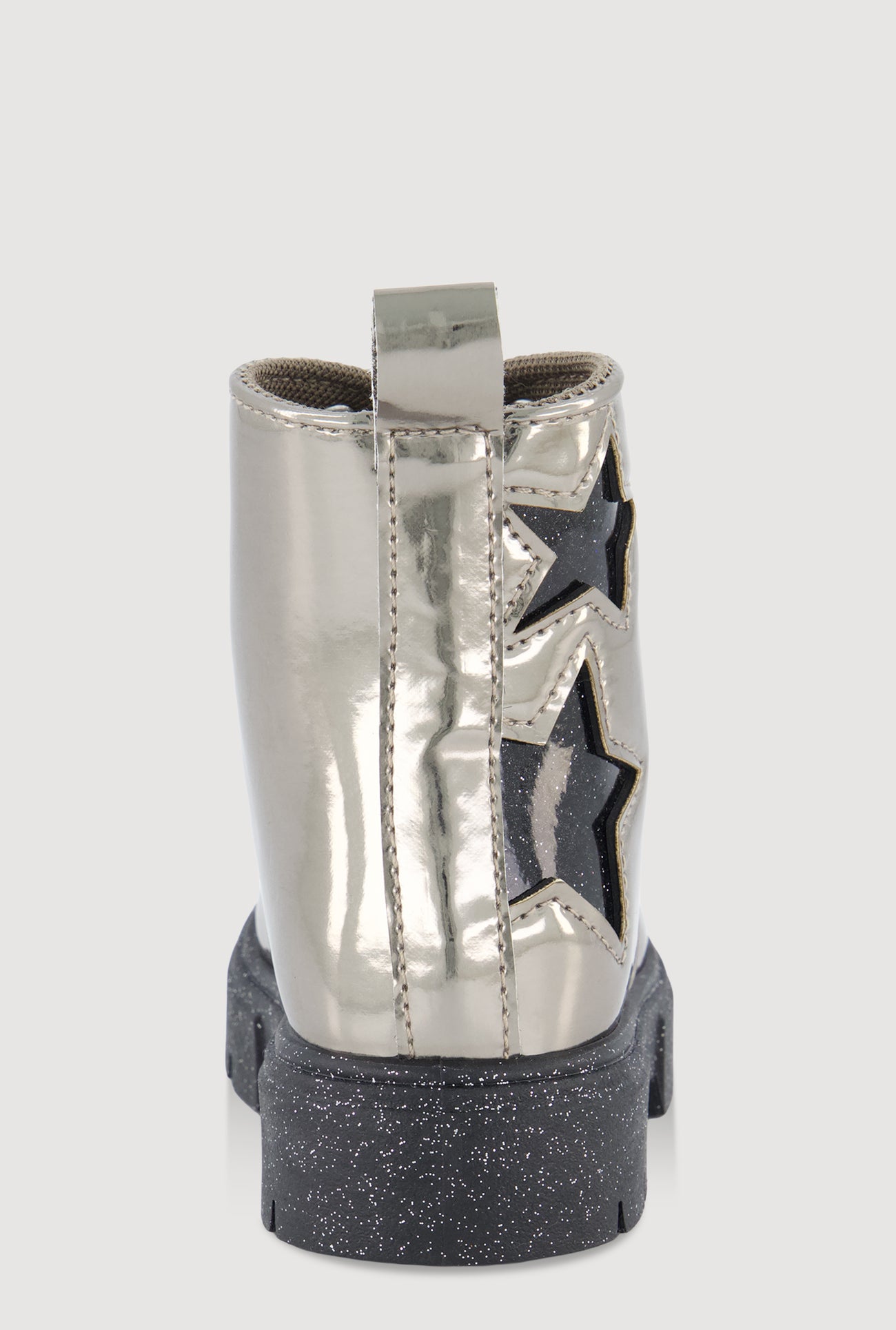 Toddler Girls Faux Leather Star Detail Glitter Combat Boots