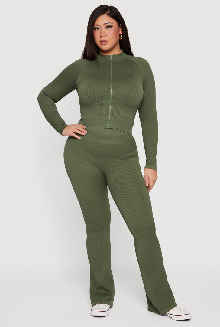 plus size green dress pants Wide Leg Pants Flowy Plus Size main image 0