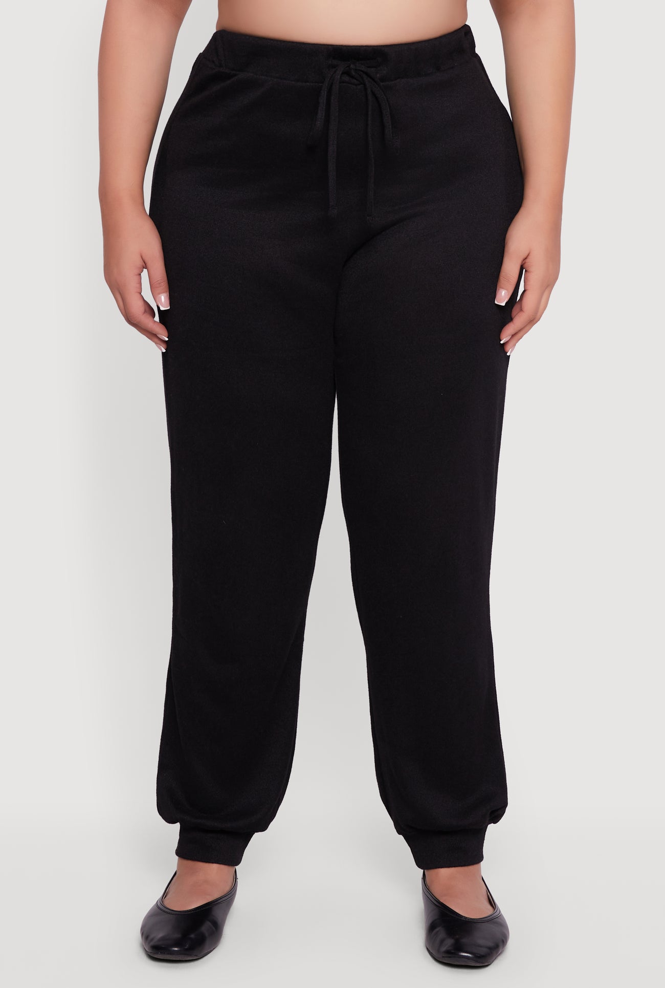 Plus Size Drawstring High Waisted Joggers