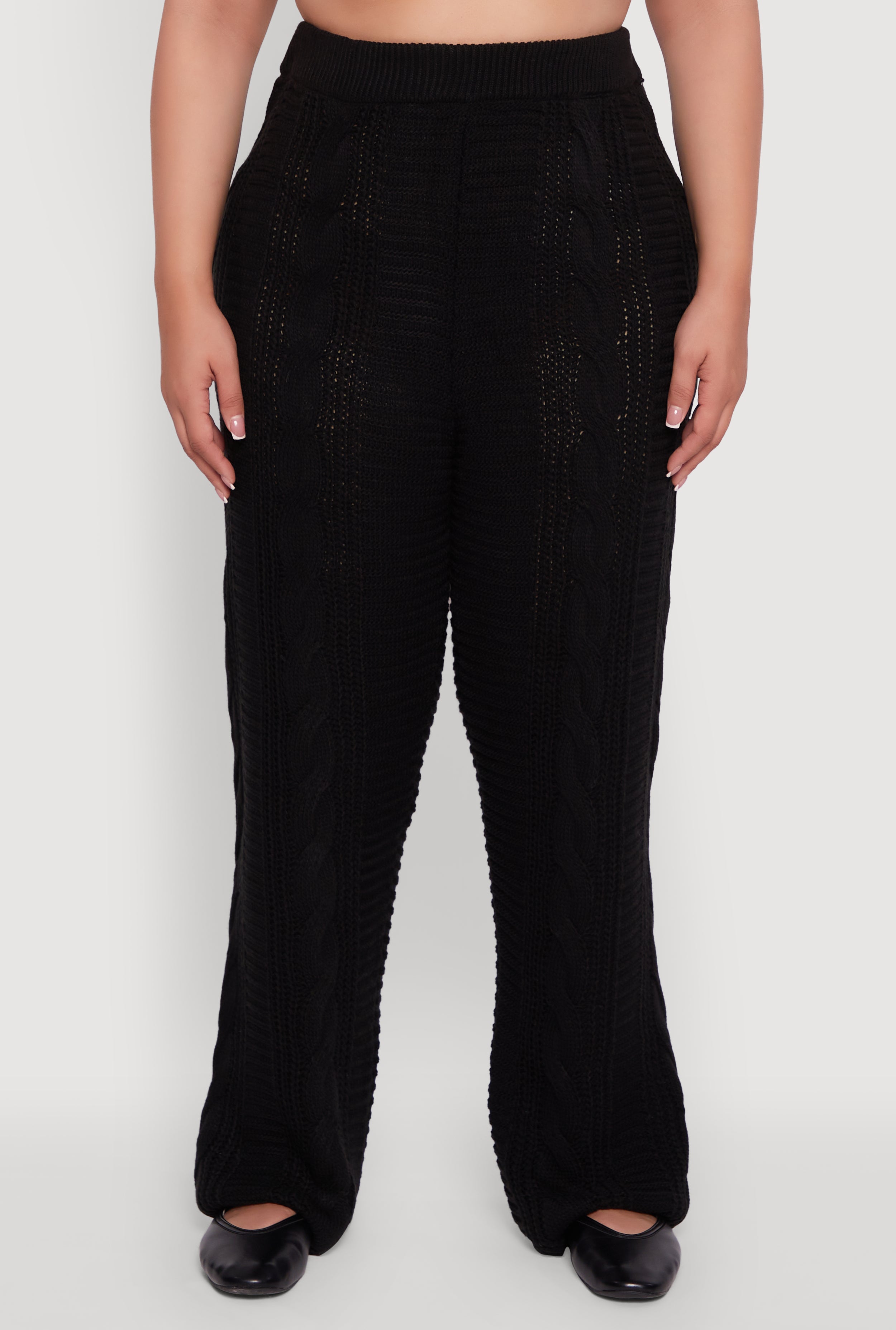 HAILEE knit curvy pants BLACK色 hali knit pants | Buy pants for women online
