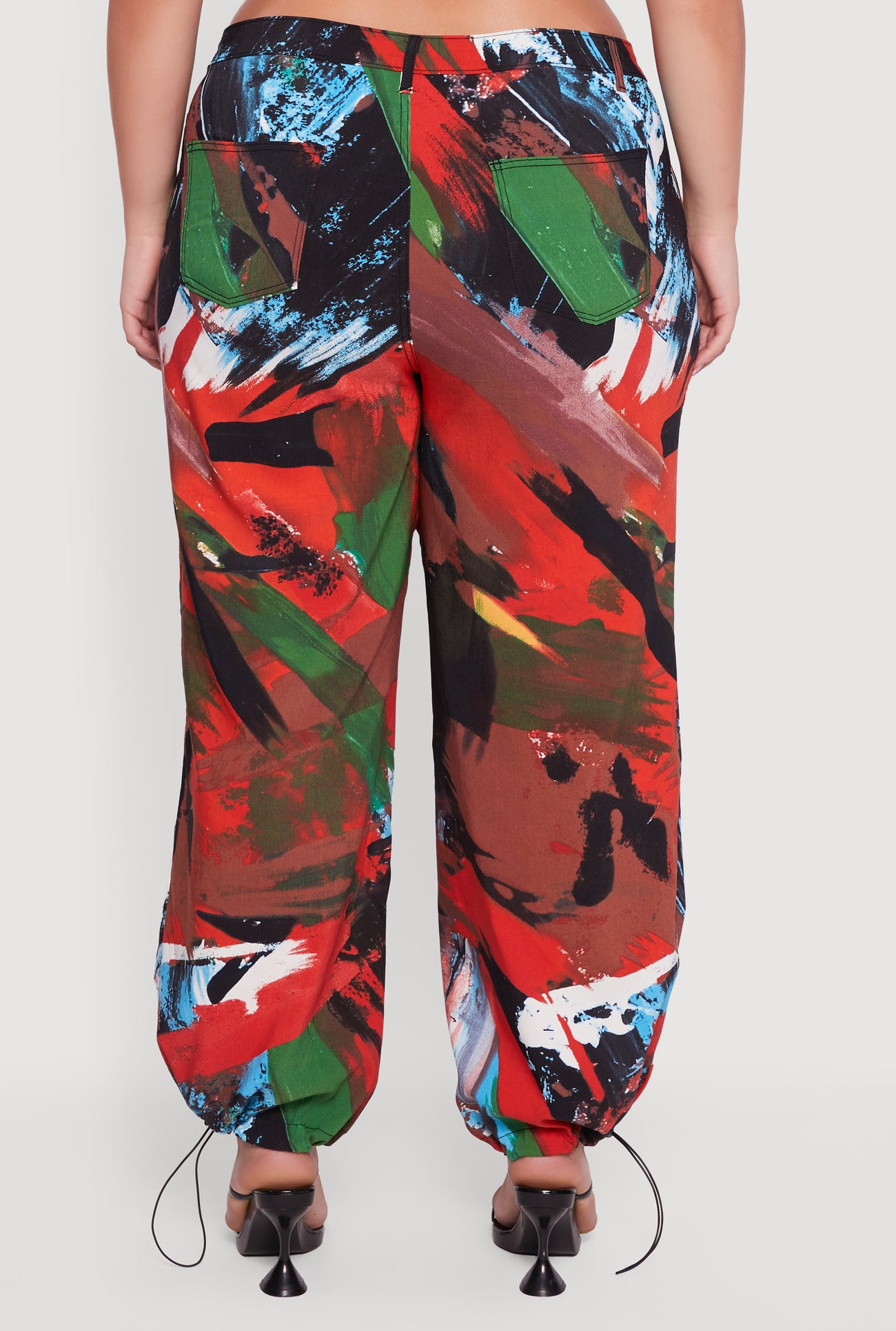 Plus Size High Waisted Printed Pattern Stretchy Joggers