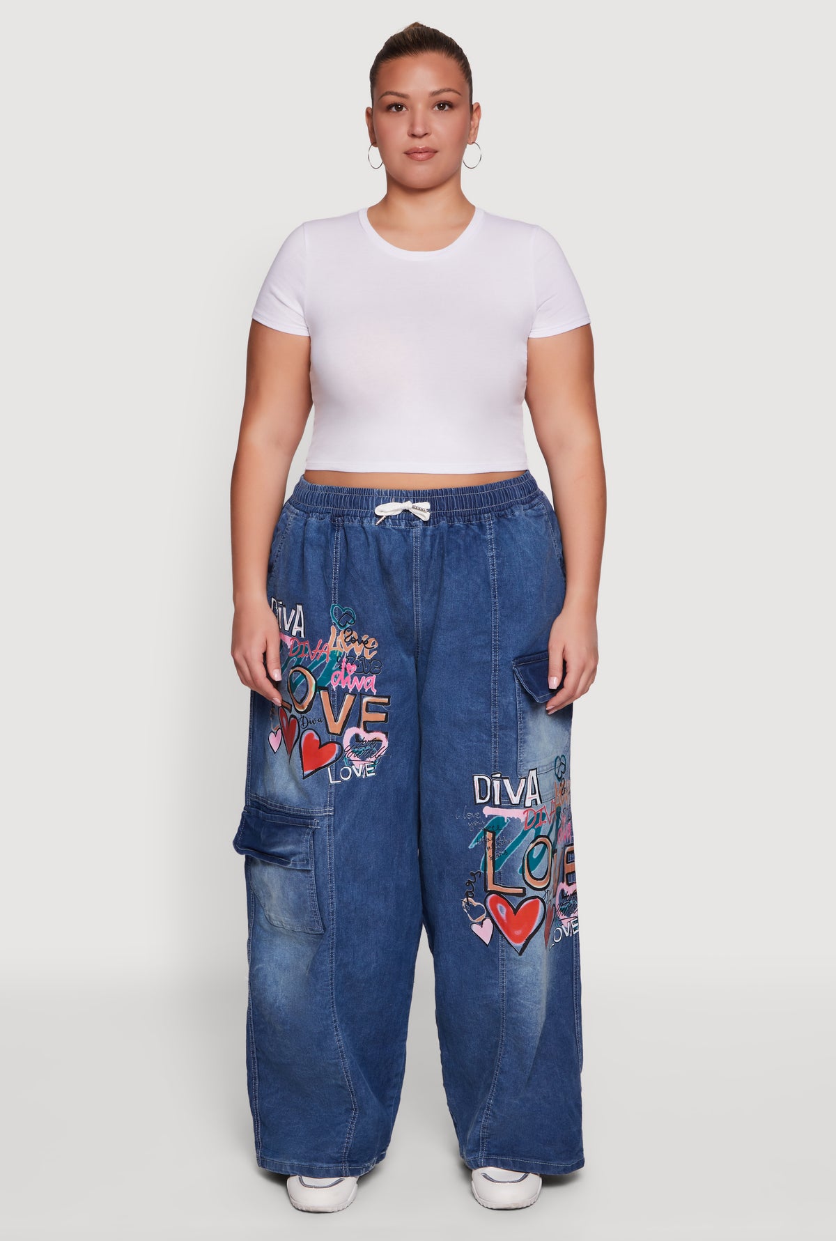 Jean Miskeen Taille 42 Délavé Graffiti Bleu Baggy Destressed - Occasion Très Bon état Homme