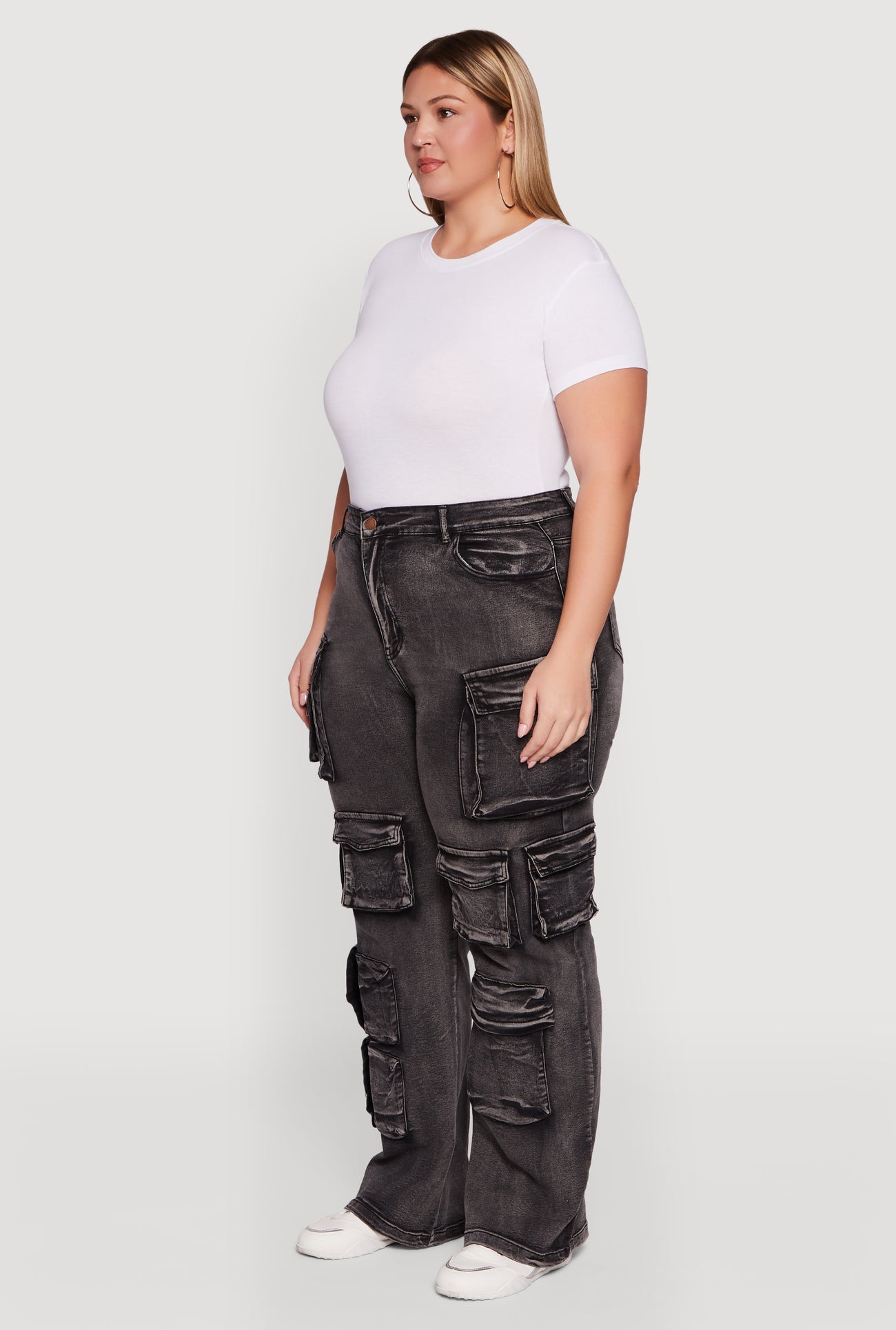 Plus Size Straight Leg Utility Jeans