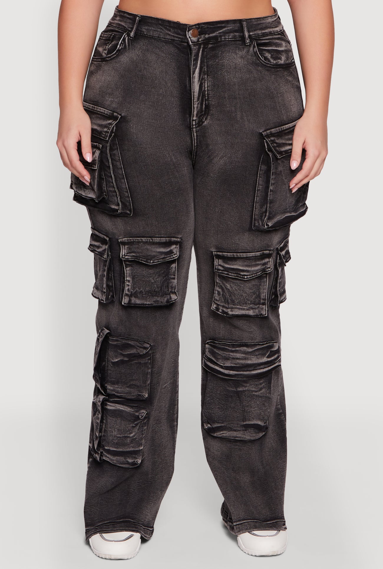 Plus Size Straight Leg Utility Jeans