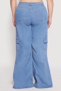 Plus Size Daisy Cargo Pocket Flare Jeans