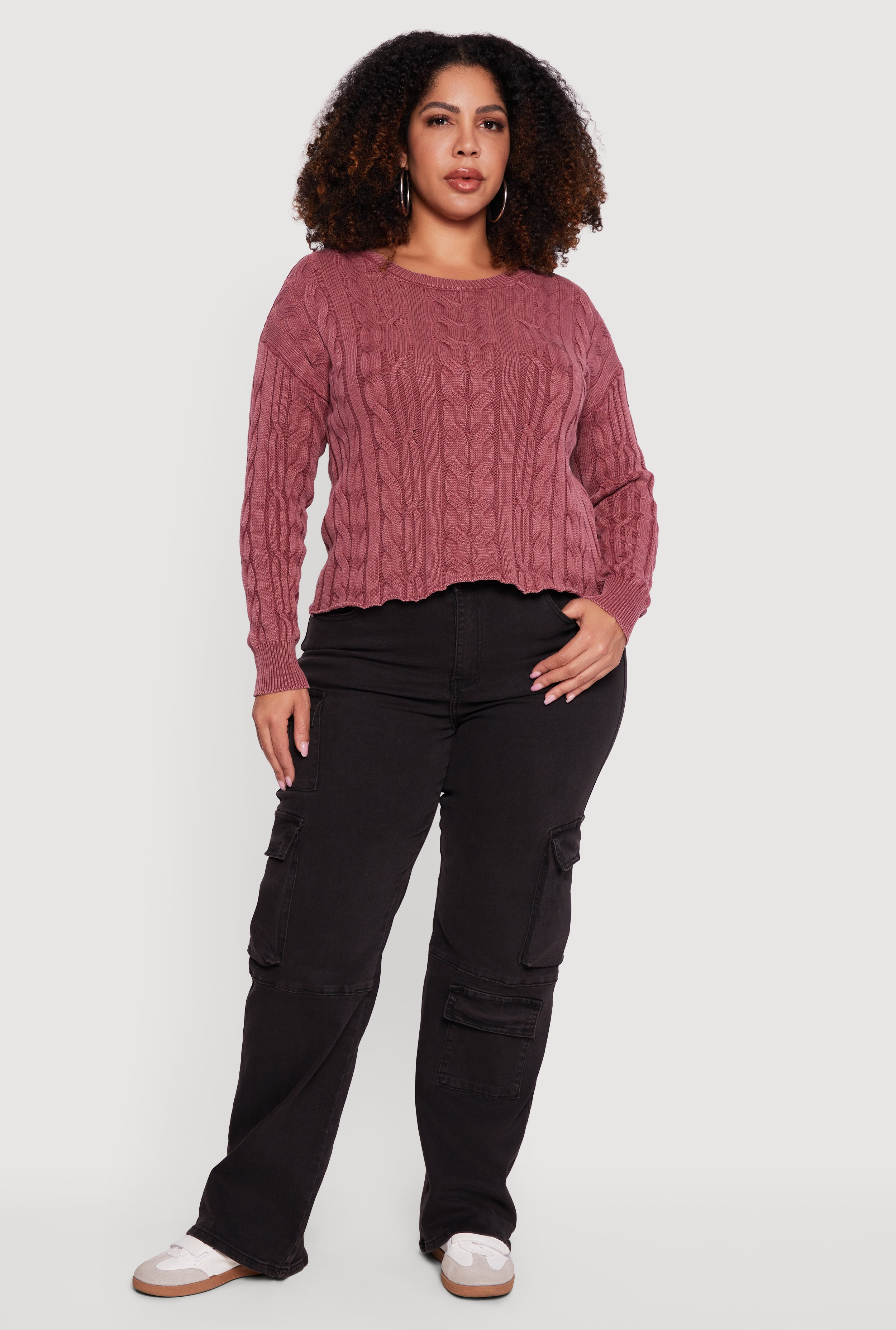 Plus Size VIP Solid Straight Leg Utility Jeans