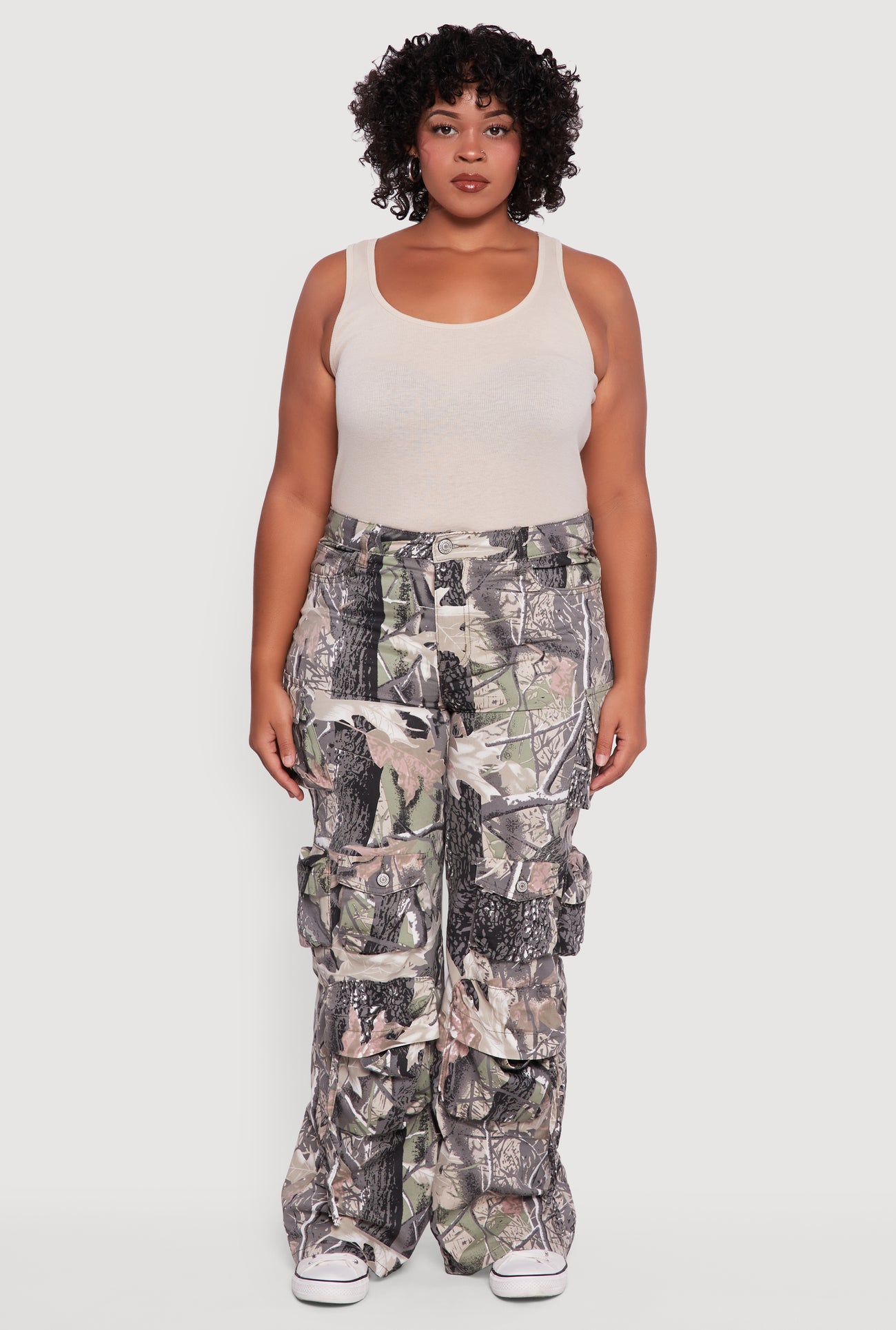 Plus Size VIP Camo Wide Leg Utility Pants
