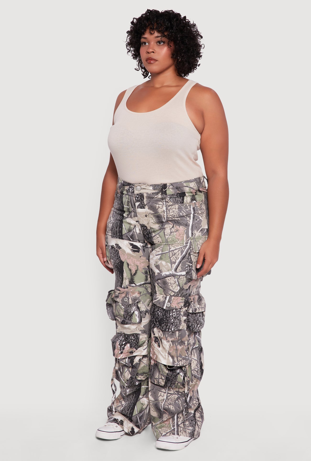 Plus Size VIP Camo Wide Leg Utility Pants