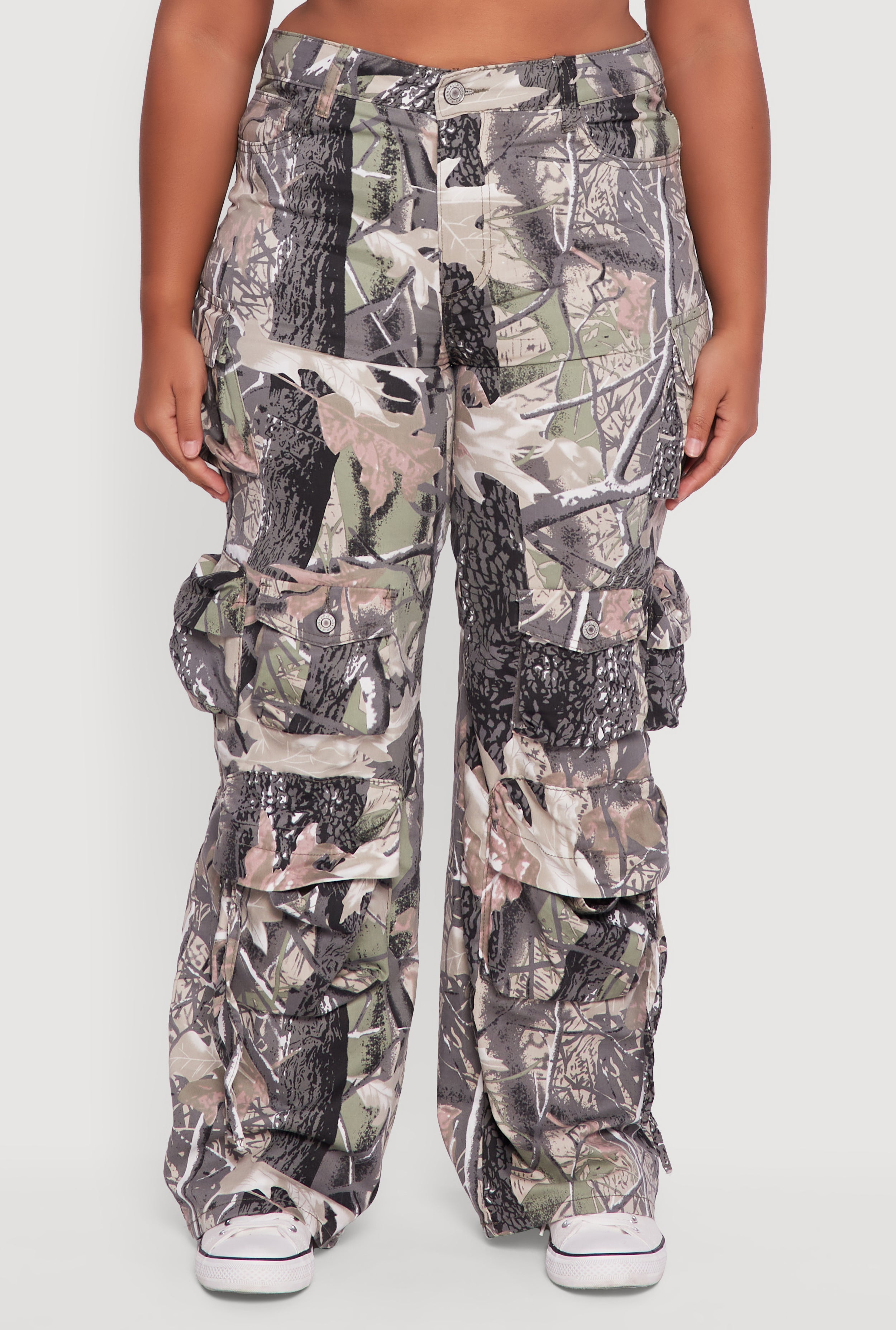 Plus Size VIP Camo Wide Leg Utility Pants