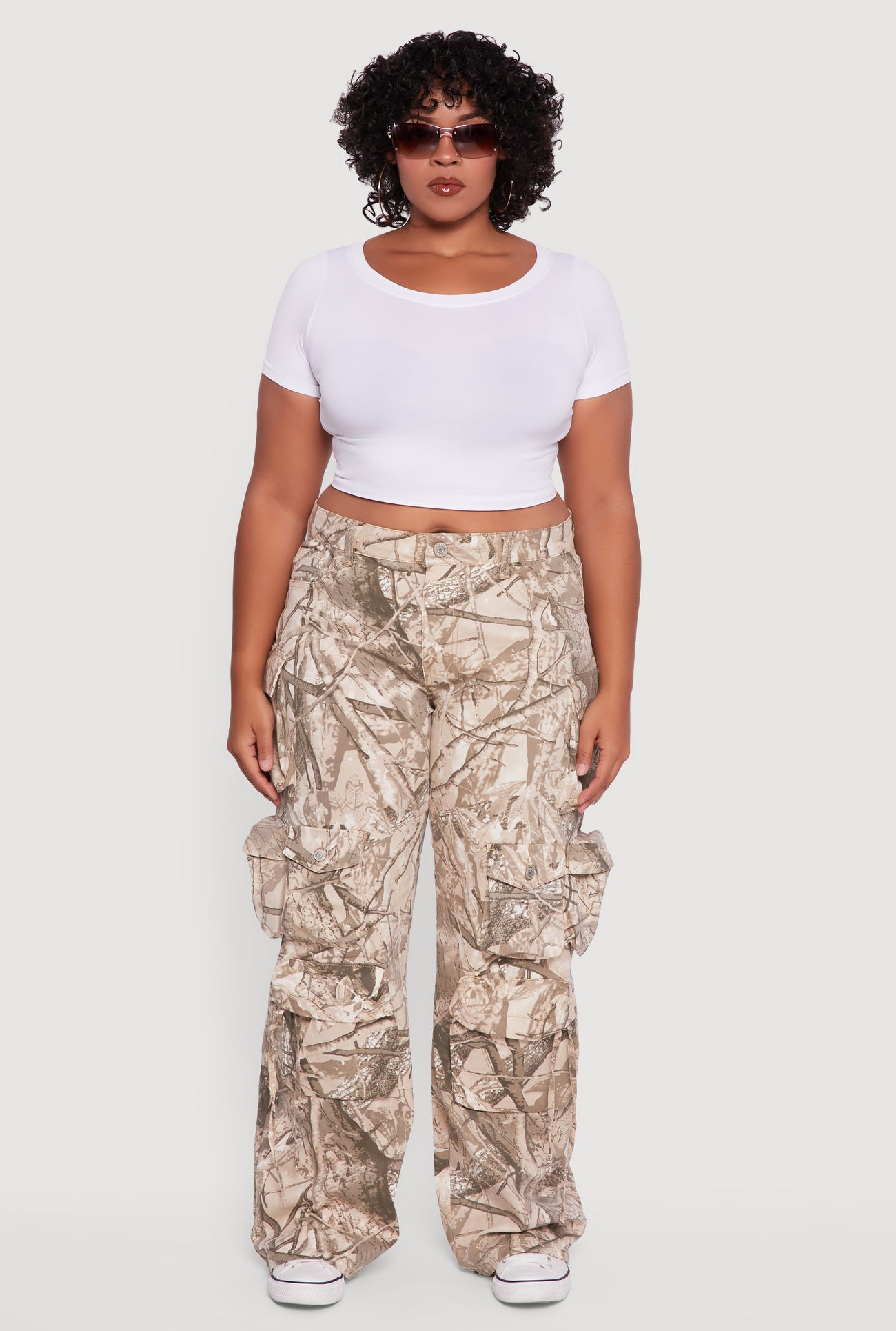 Plus Size VIP Camo Wide Leg Cargo Pants