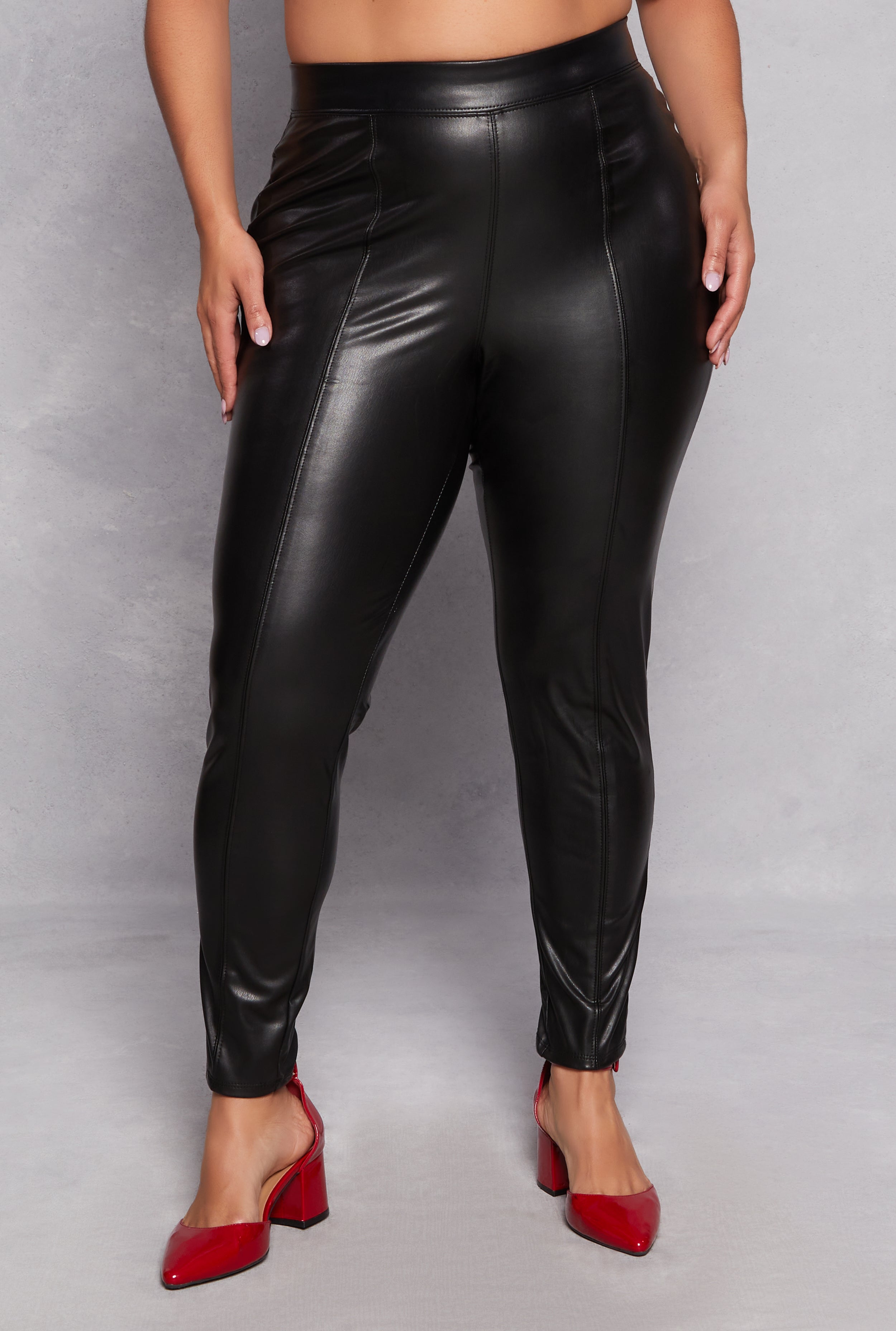 Plus Size Iris Faux Leather Leggings