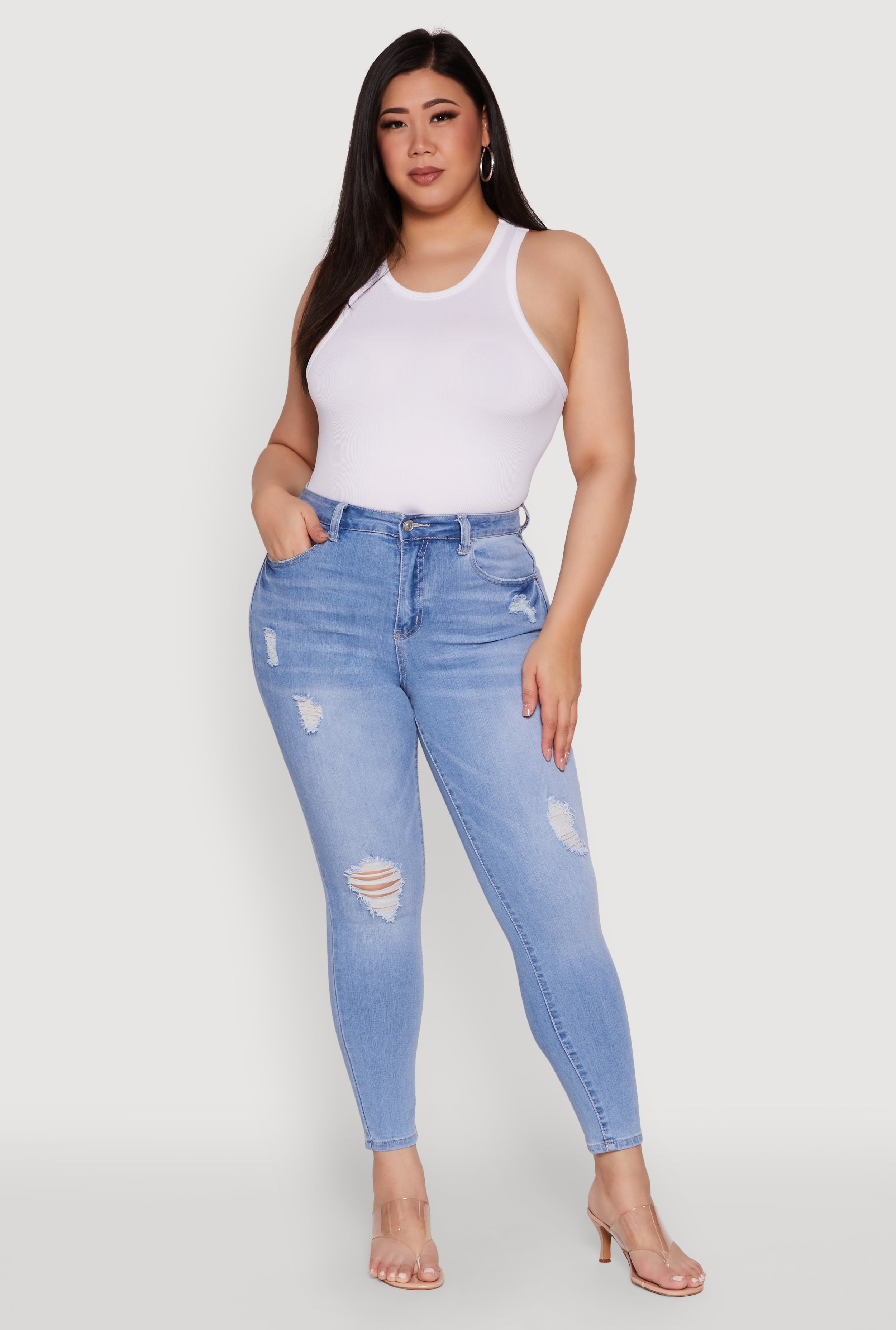 EZKATON正規品★24AW★Rain storm denim pants Plus Size WAX Distressed Stretch Skinny Jeans