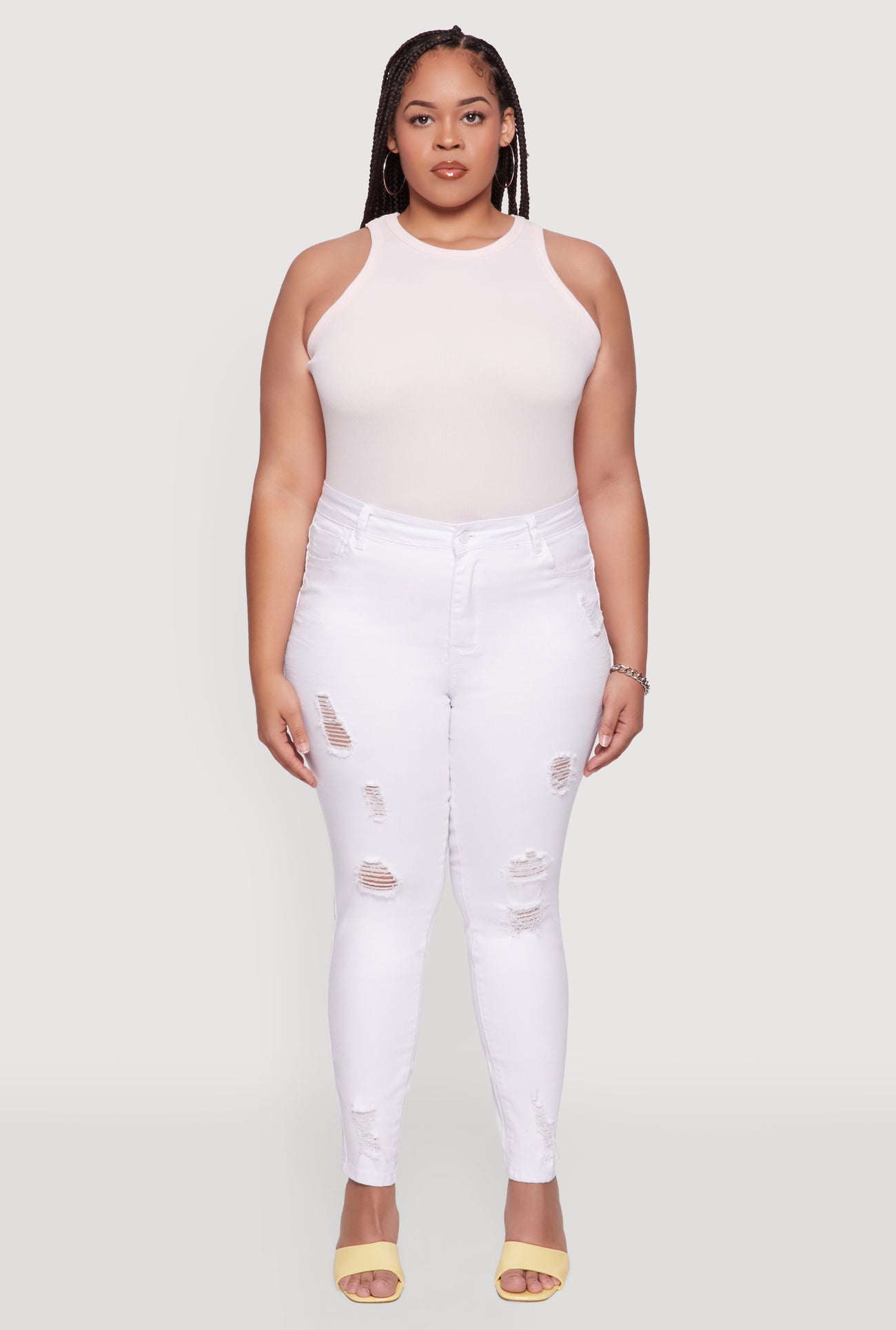 Plus Size WAX High Rise Distressed Push Up Skinny Jeans